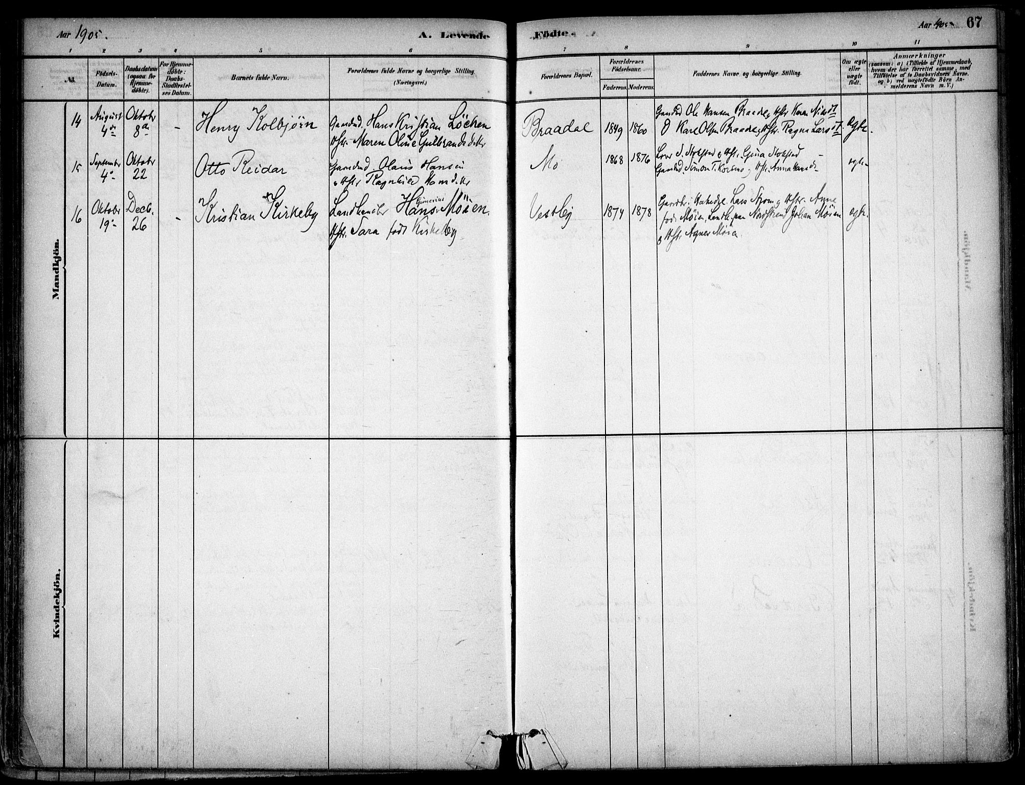 Gjerdrum prestekontor Kirkebøker, AV/SAO-A-10412b/F/Fb/L0001: Ministerialbok nr. II 1, 1881-1921, s. 67