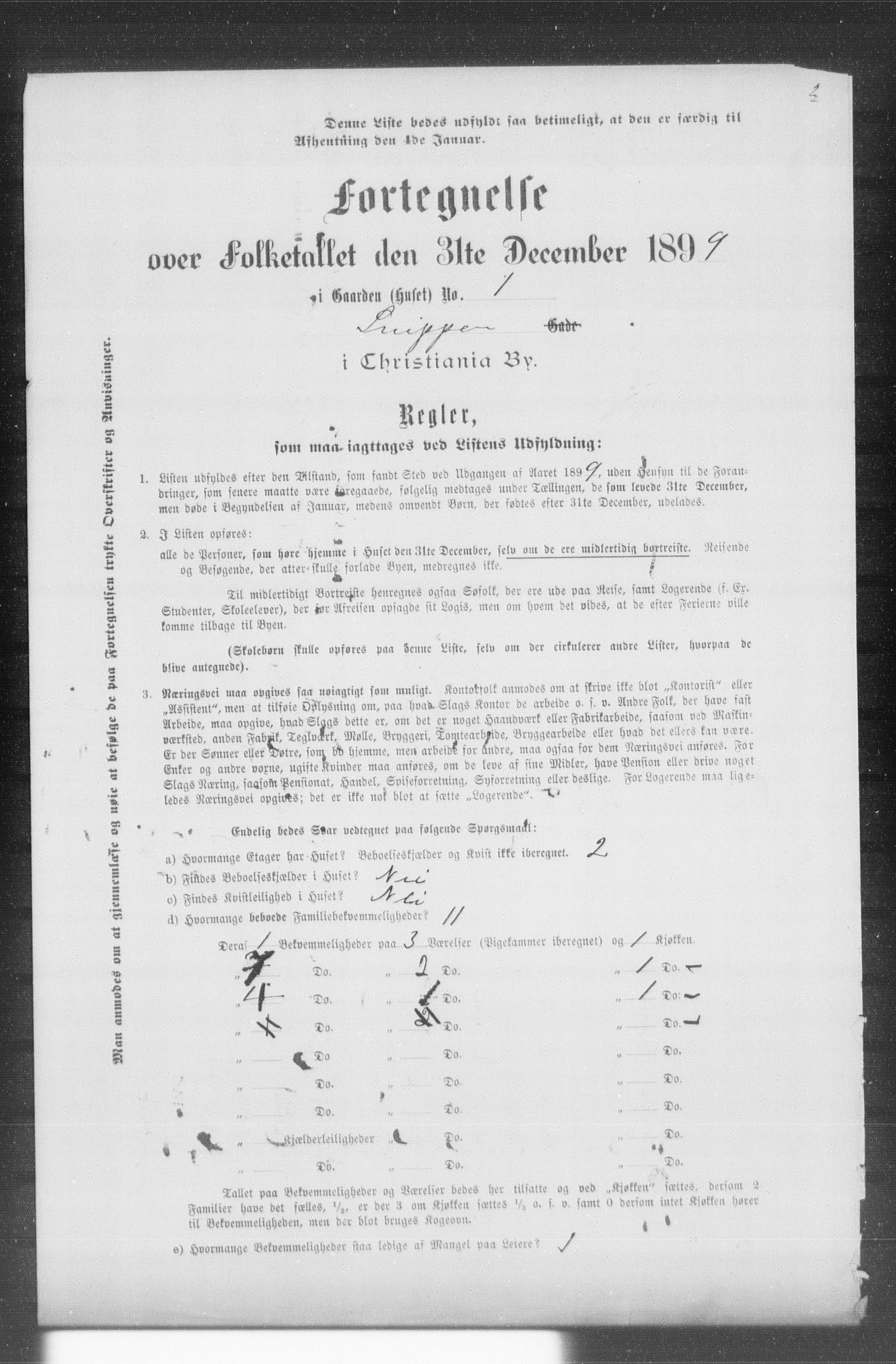 OBA, Kommunal folketelling 31.12.1899 for Kristiania kjøpstad, 1899, s. 12745