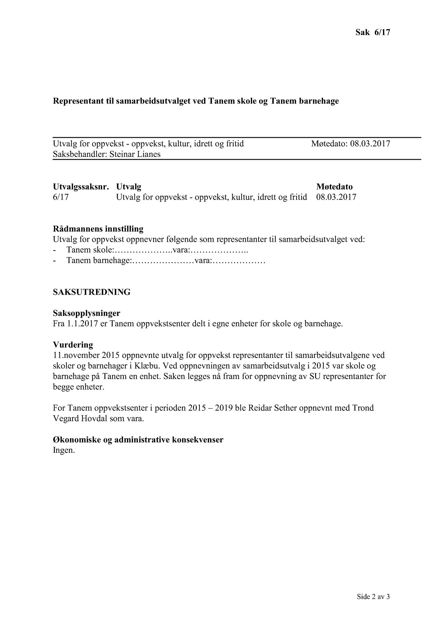 Klæbu Kommune, TRKO/KK/04-UO/L008: Utvalg for oppvekst - Møtedokumenter, 2017, s. 126