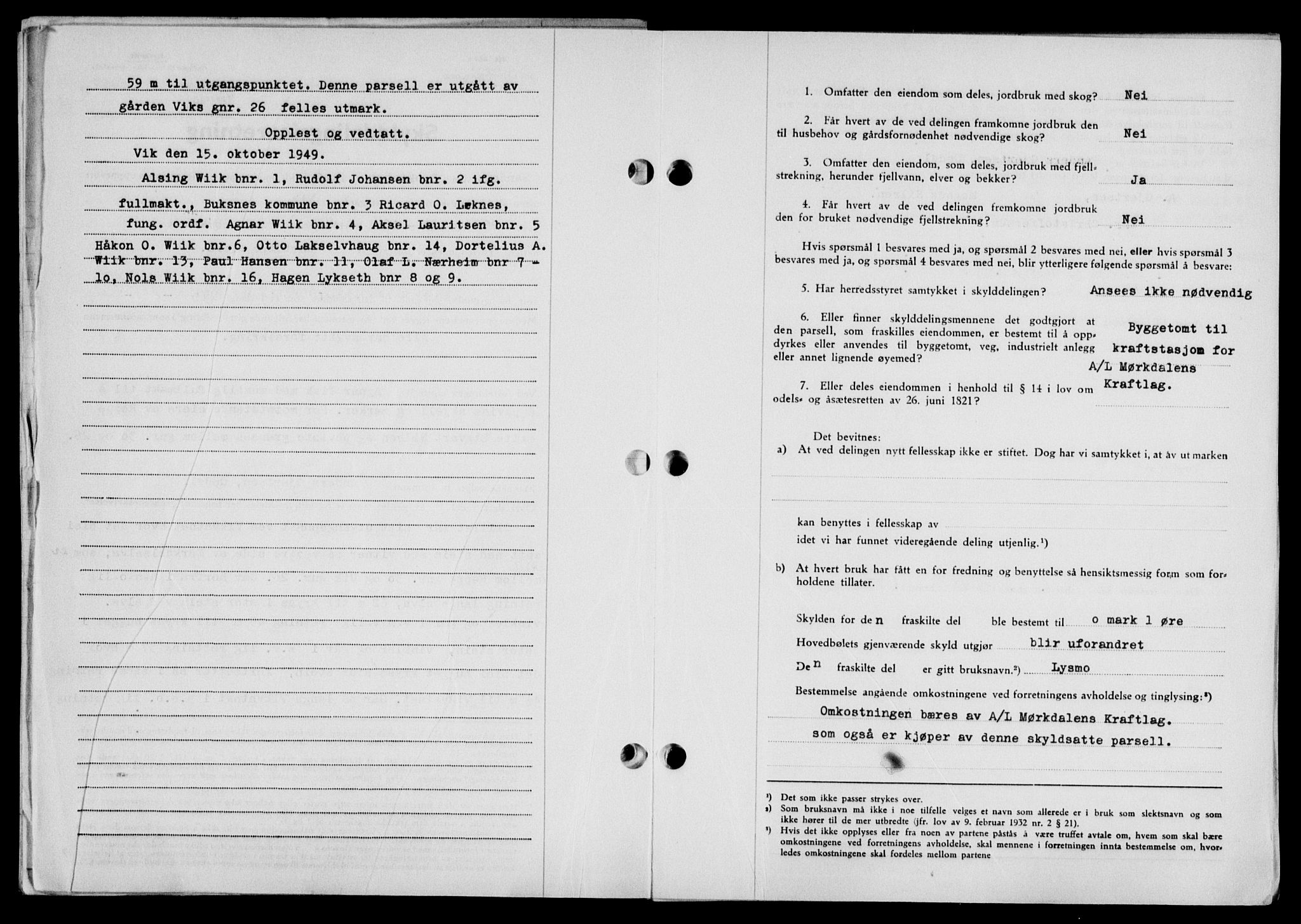 Lofoten sorenskriveri, SAT/A-0017/1/2/2C/L0022a: Pantebok nr. 22a, 1949-1950, Dagboknr: 2497/1949