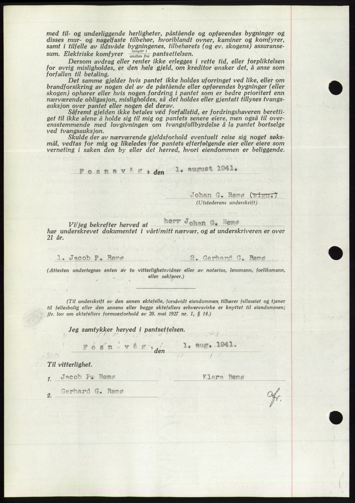 Søre Sunnmøre sorenskriveri, AV/SAT-A-4122/1/2/2C/L0071: Pantebok nr. 65, 1941-1941, Dagboknr: 767/1941