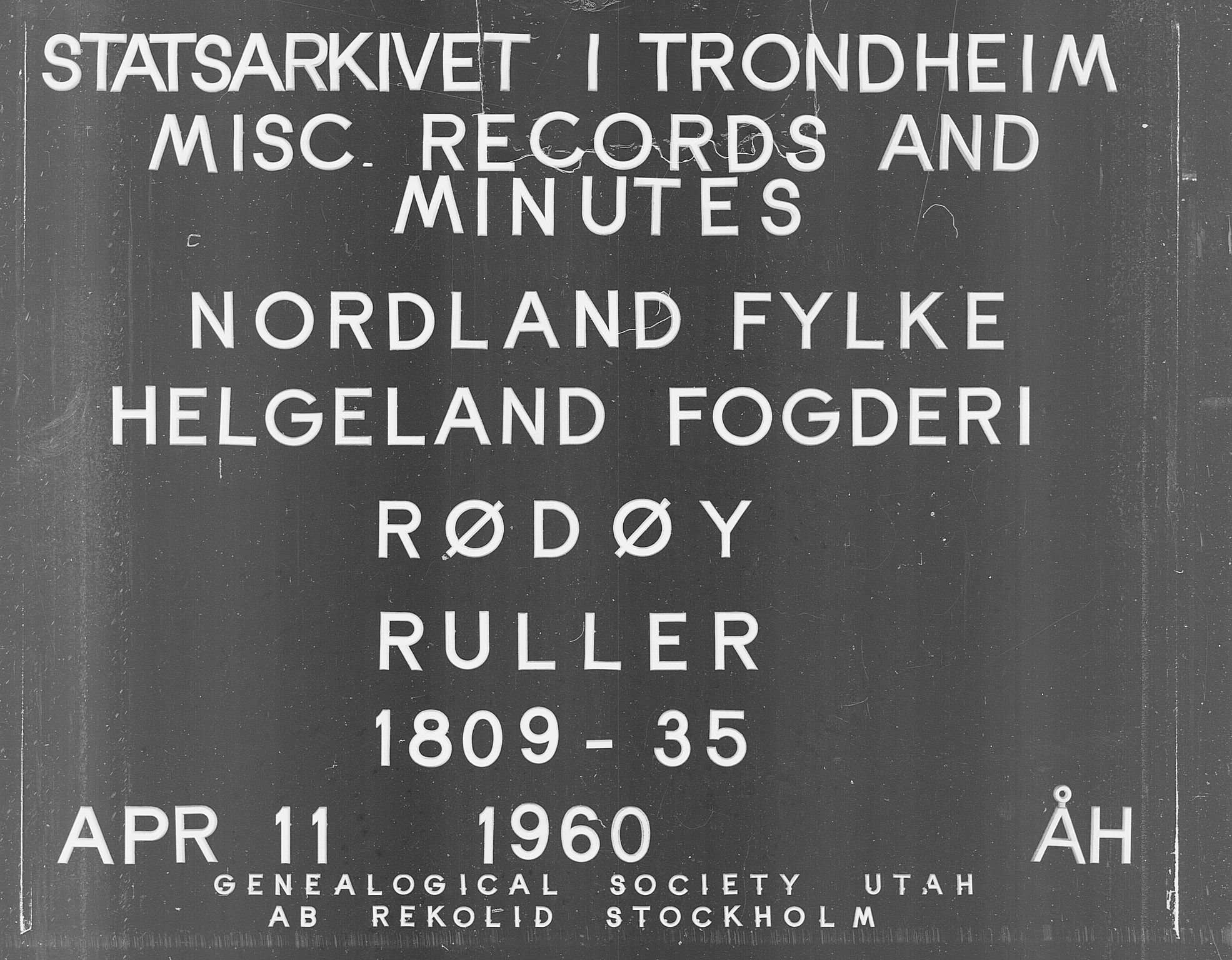 Fylkesmannen i Nordland, SAT/A-0499/1.1/R/Ra/L0016: Innrulleringsmanntall for Rødøy, 1809-1835, s. 1
