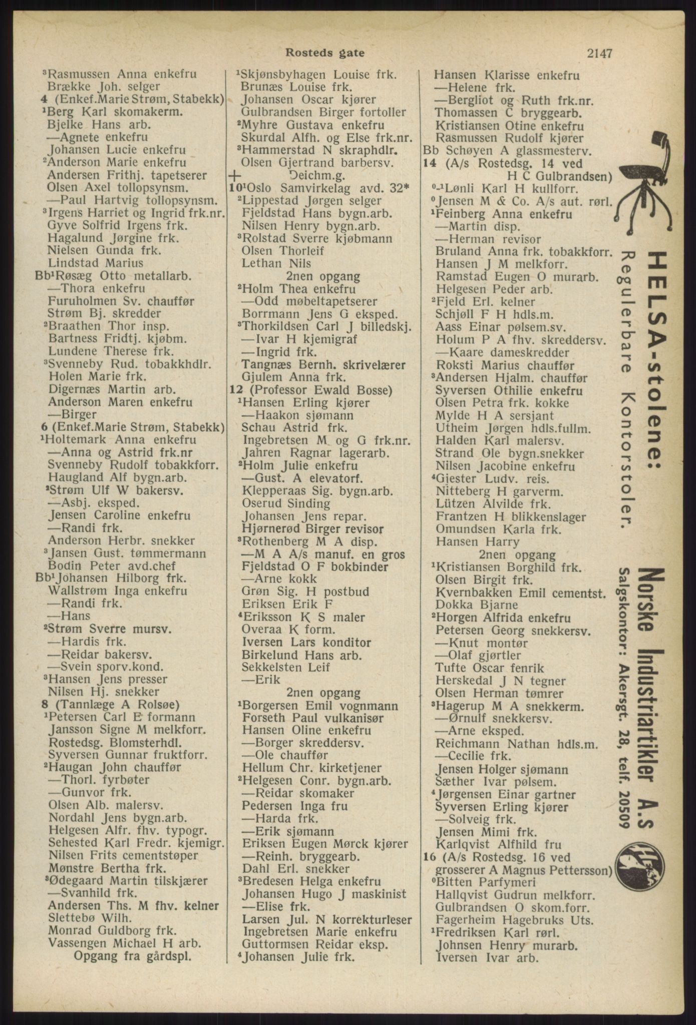 Kristiania/Oslo adressebok, PUBL/-, 1936, s. 2147