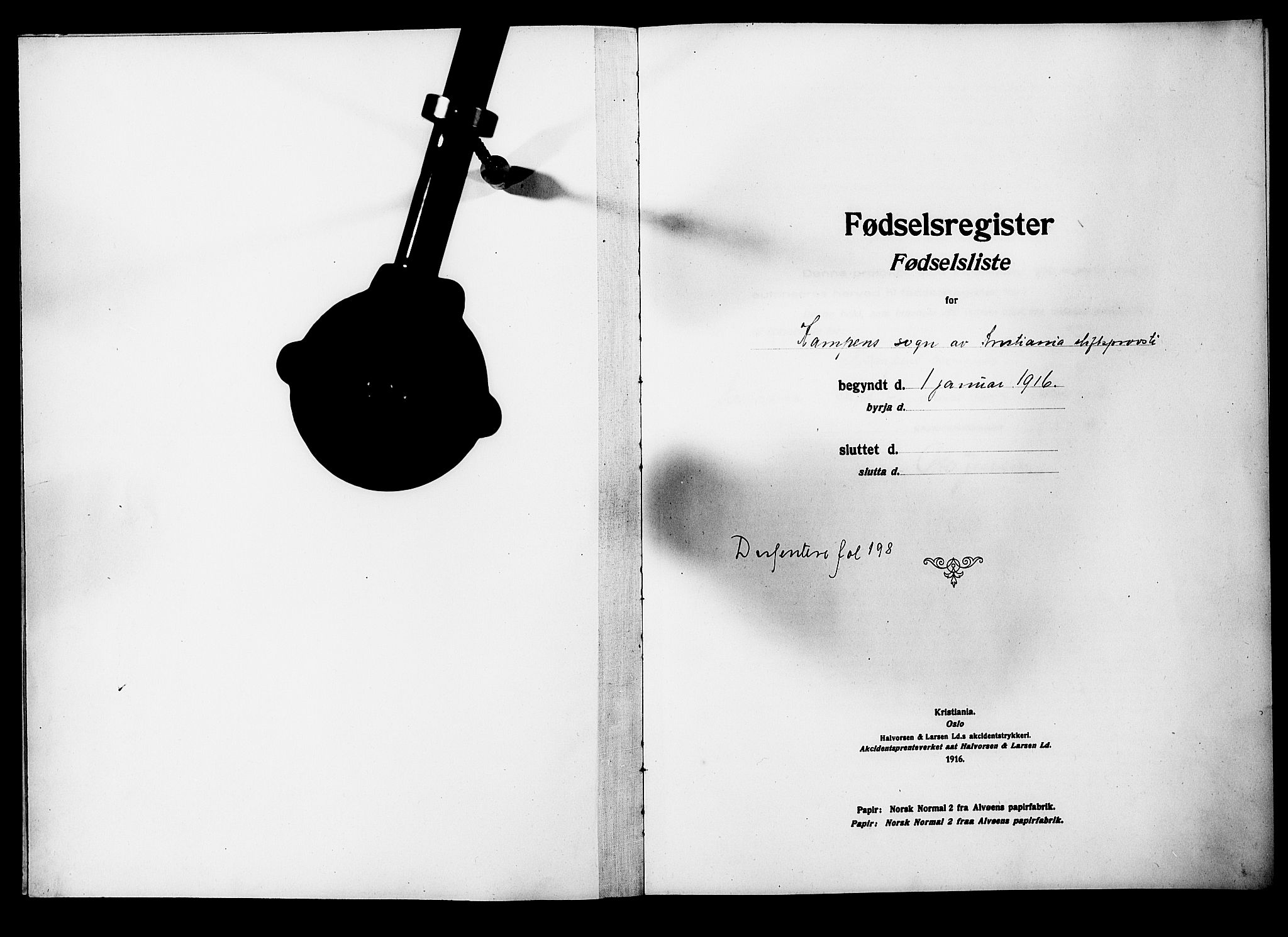 Kampen prestekontor Kirkebøker, AV/SAO-A-10853/J/Ja/L0001: Fødselsregister nr. 1, 1916-1920