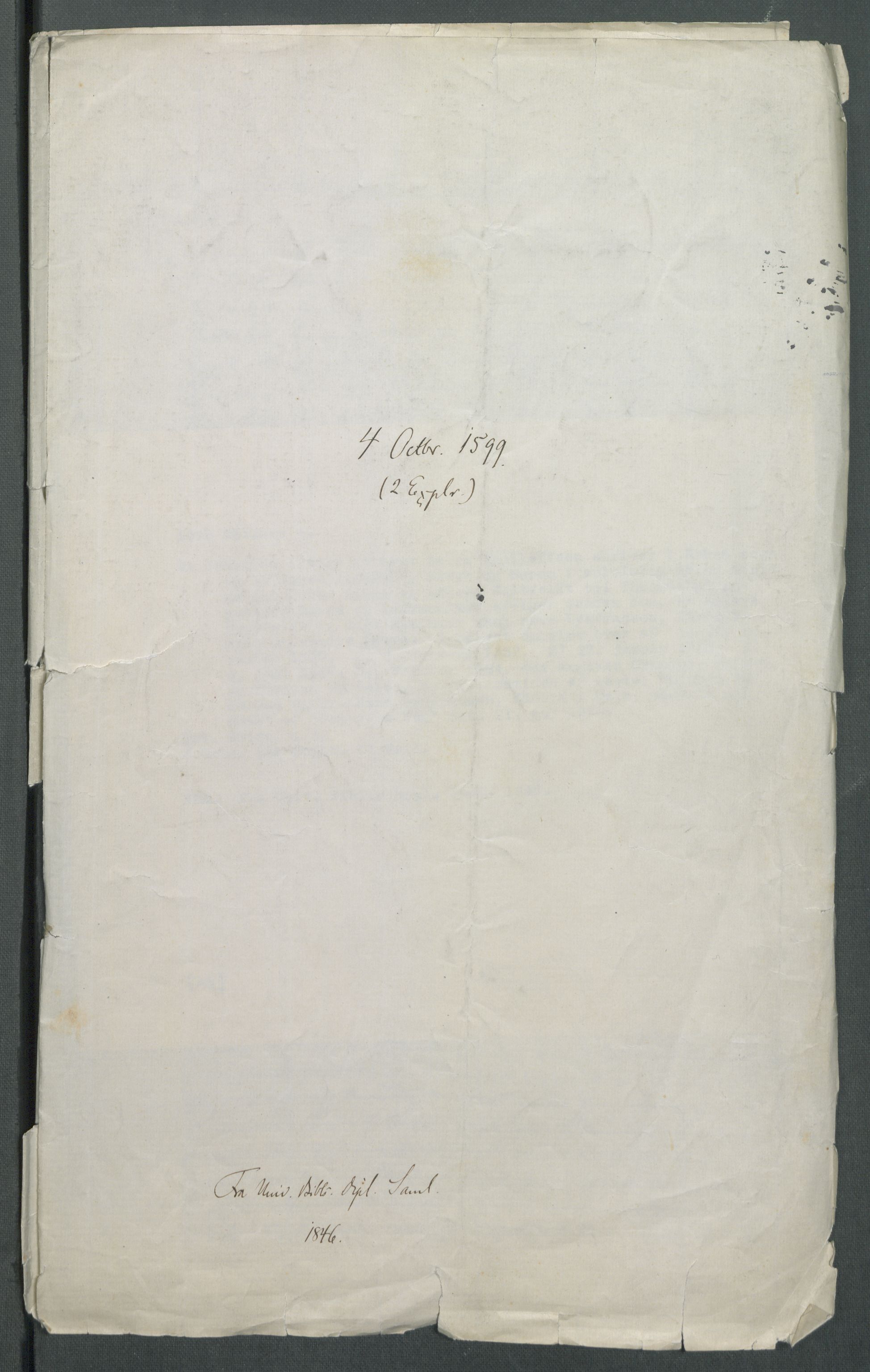 Riksarkivets diplomsamling, AV/RA-EA-5965/F02/L0108: Dokumenter, 1599, s. 31