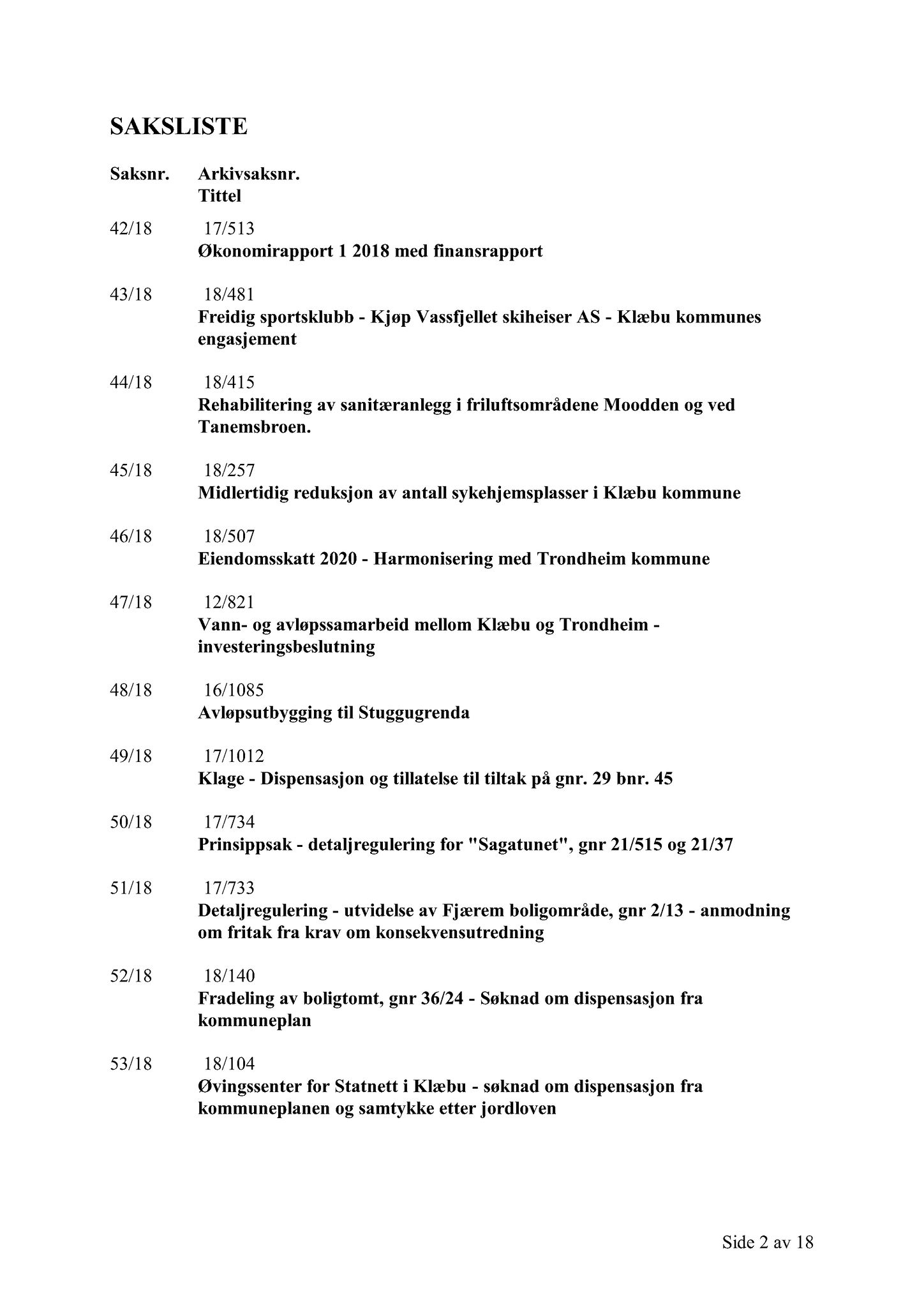 Klæbu Kommune, TRKO/KK/02-FS/L011: Formannsskapet - Møtedokumenter, 2018, s. 1520