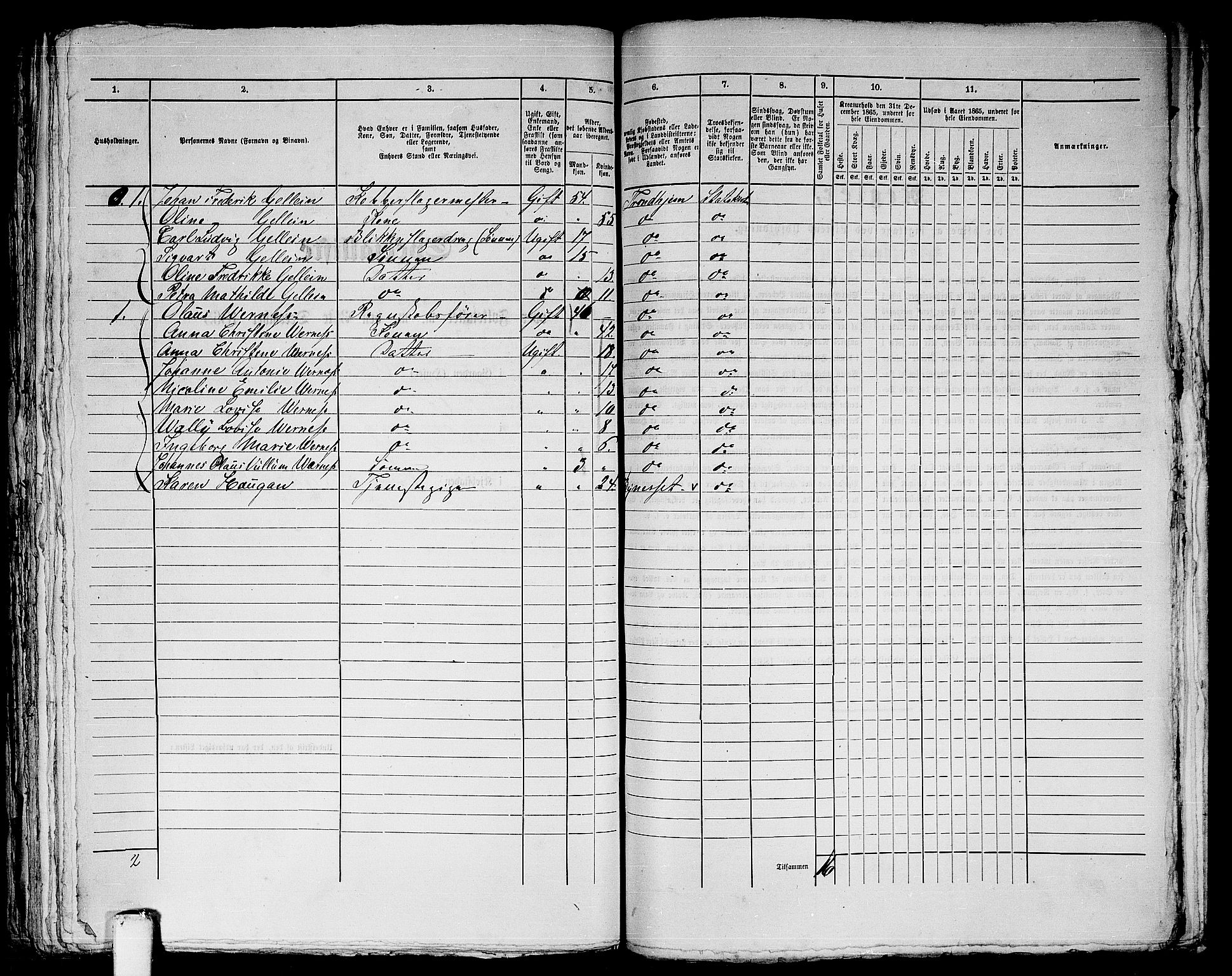 RA, Folketelling 1865 for 1601 Trondheim kjøpstad, 1865, s. 955