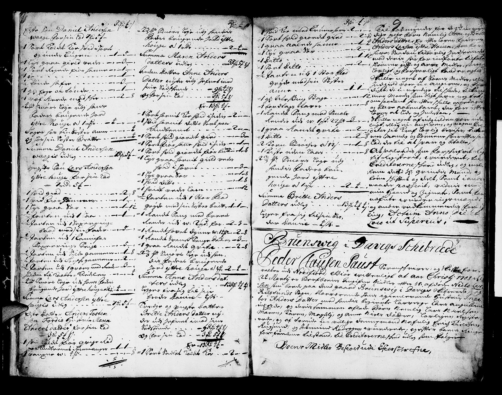 Nordfjord sorenskriveri, AV/SAB-A-2801/1/04/04a/L0004a: Skifteprotokollar, 1708-1709, s. 8b-9a