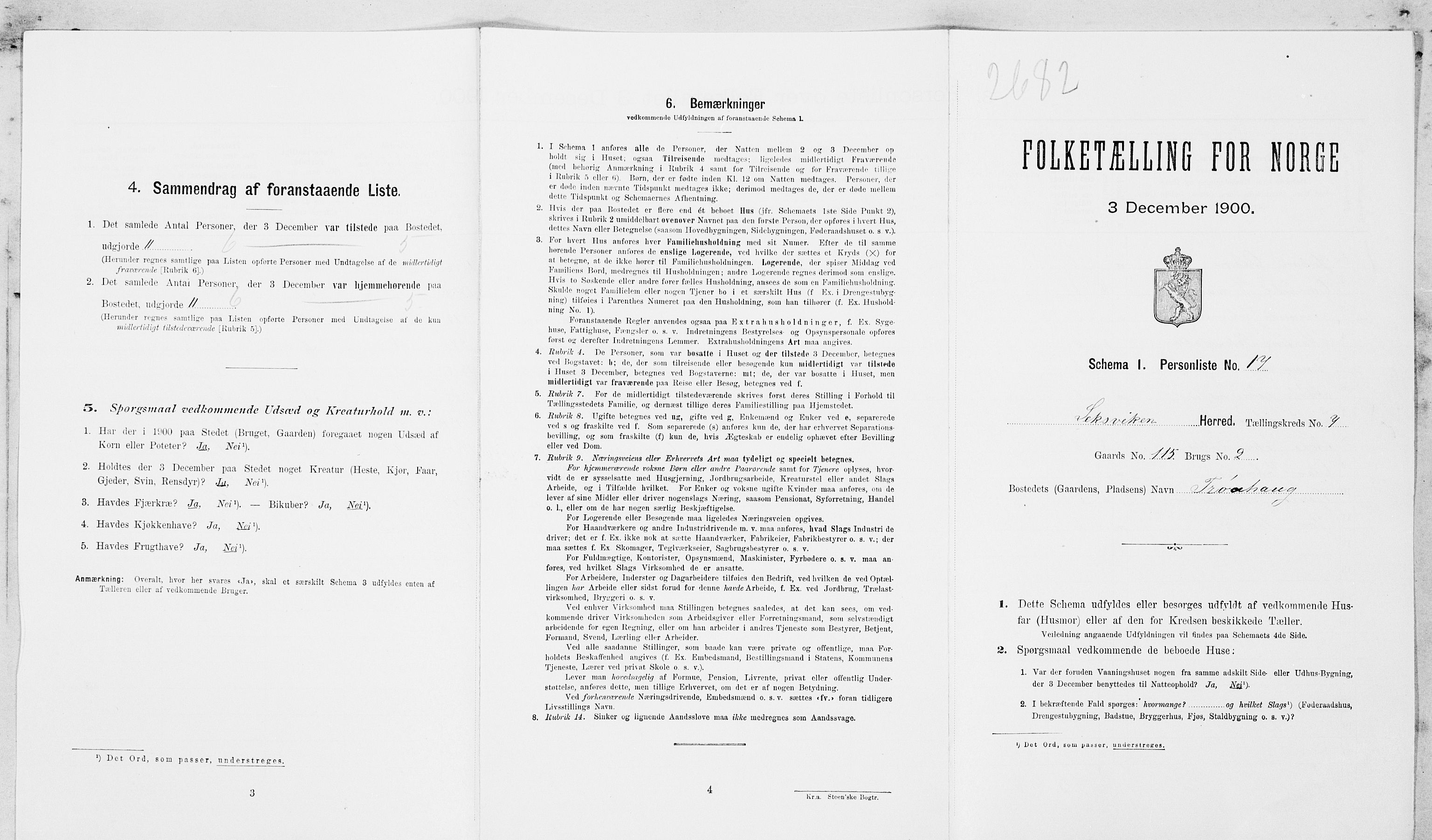 SAT, Folketelling 1900 for 1718 Leksvik herred, 1900, s. 863