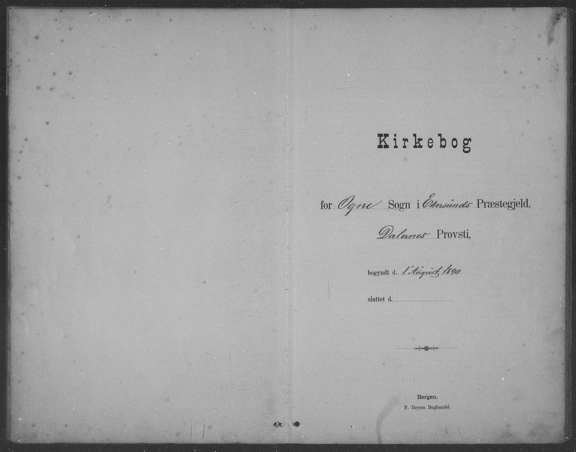 Eigersund sokneprestkontor, SAST/A-101807/S09: Klokkerbok nr. B 21, 1890-1915, s. 2