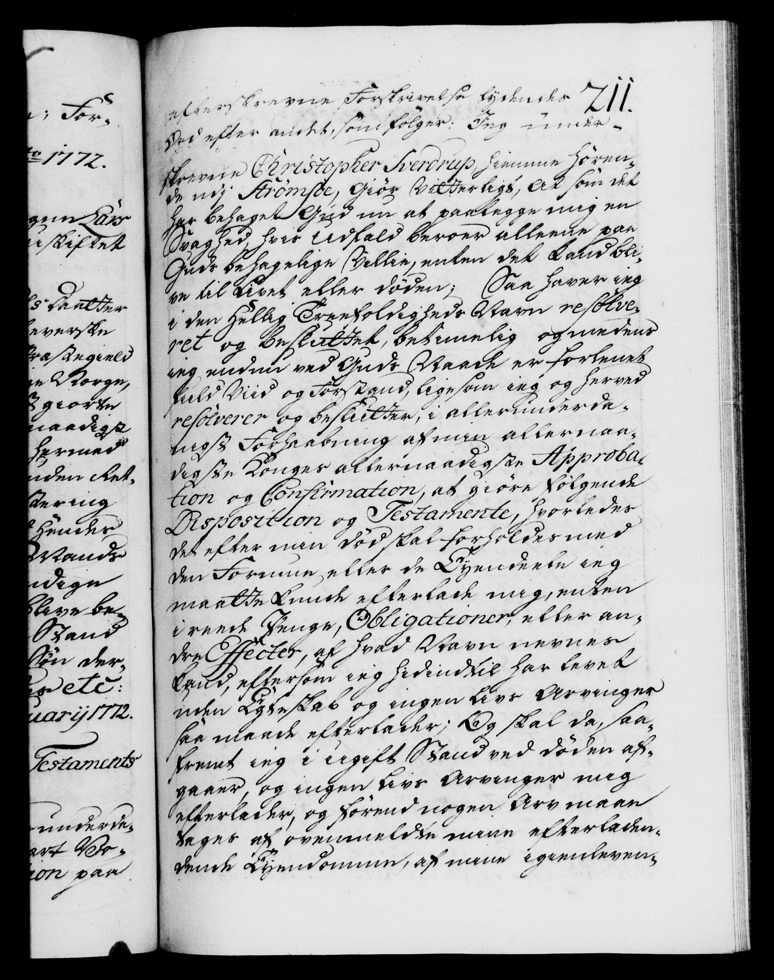 Danske Kanselli 1572-1799, AV/RA-EA-3023/F/Fc/Fca/Fcaa/L0045: Norske registre "Norske eller 3. dept.s åpne brev, 1771-1773, s. 211a