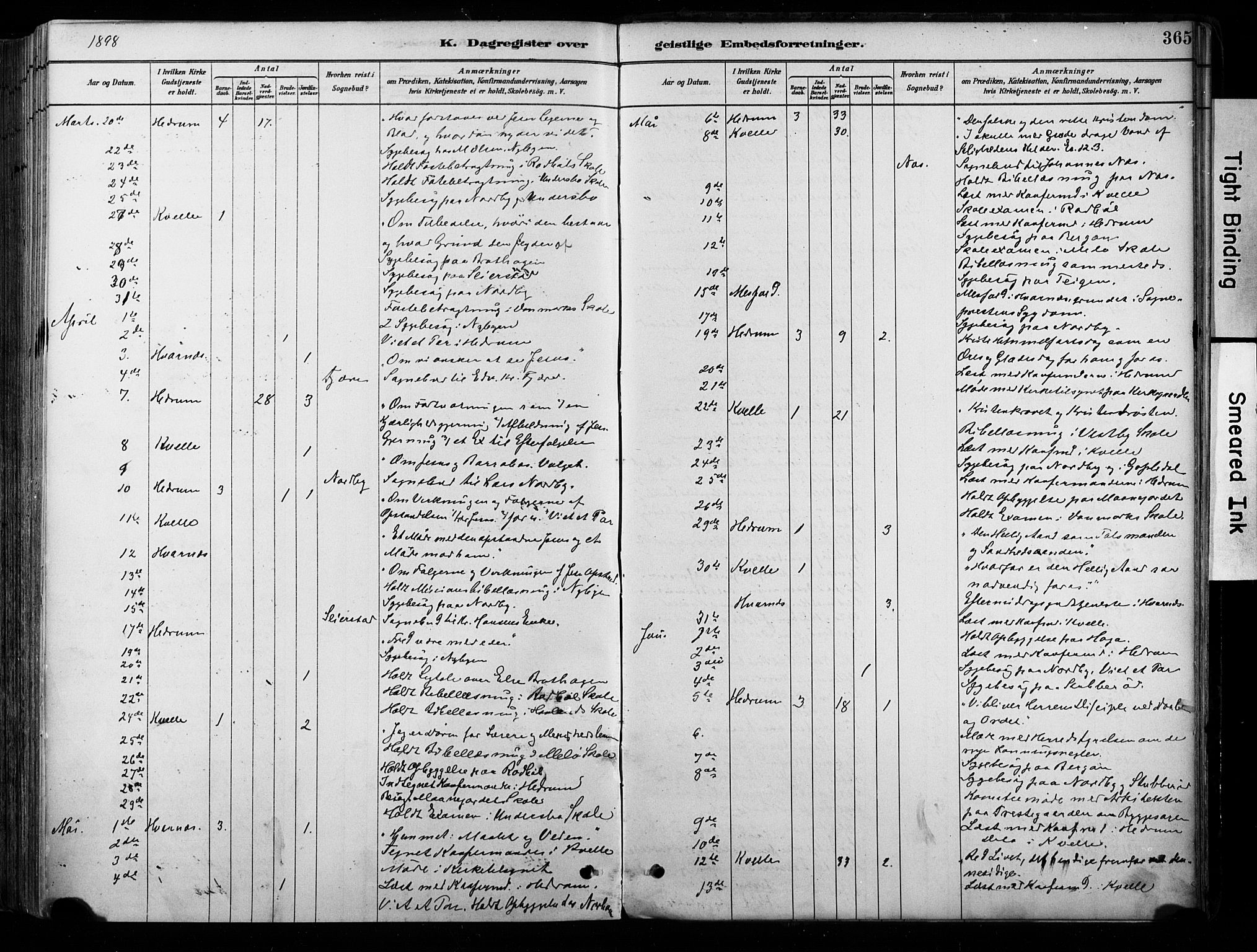 Hedrum kirkebøker, AV/SAKO-A-344/F/Fa/L0009: Ministerialbok nr. I 9, 1881-1903, s. 365