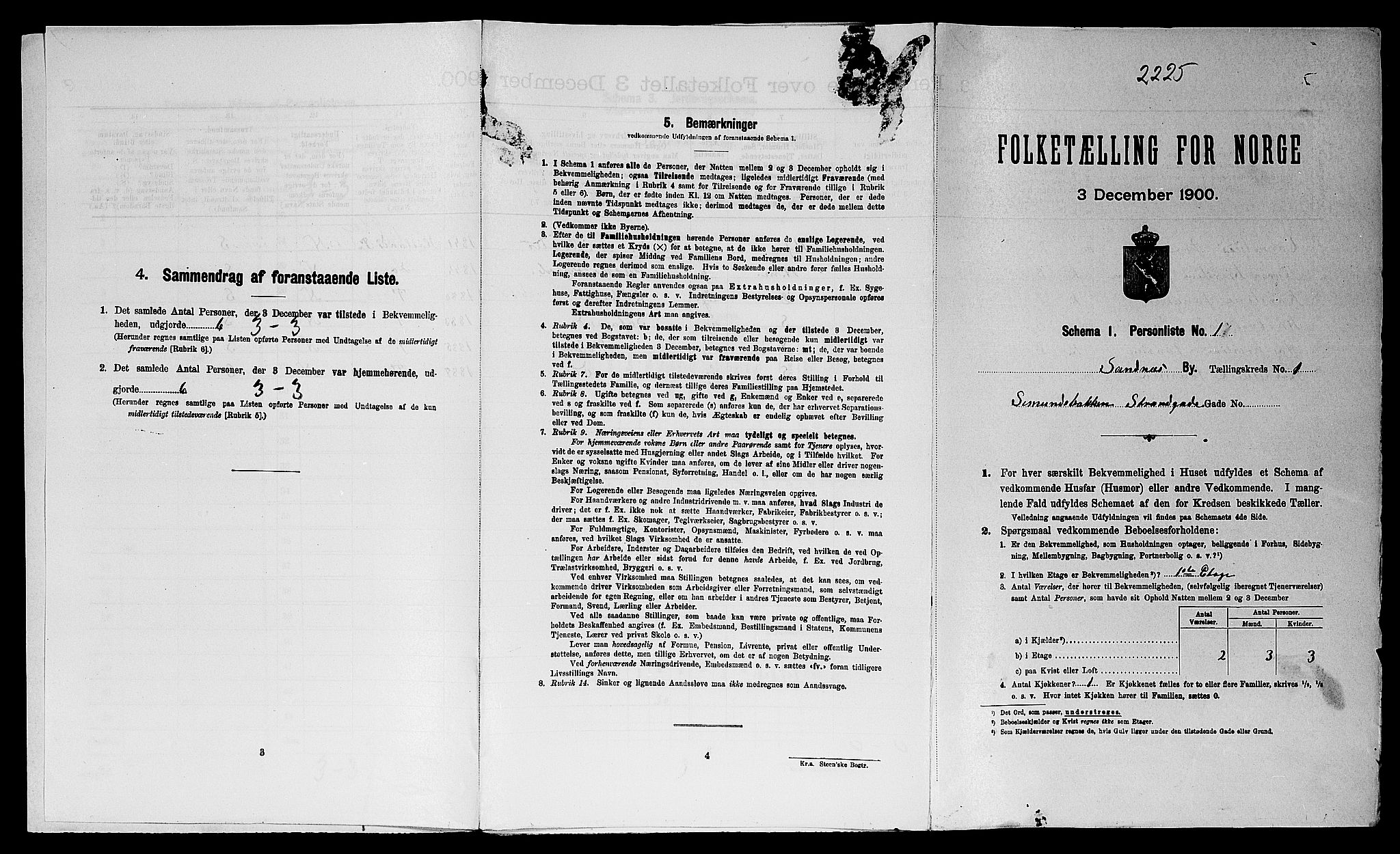 SAST, Folketelling 1900 for 1102 Sandnes ladested, 1900, s. 91
