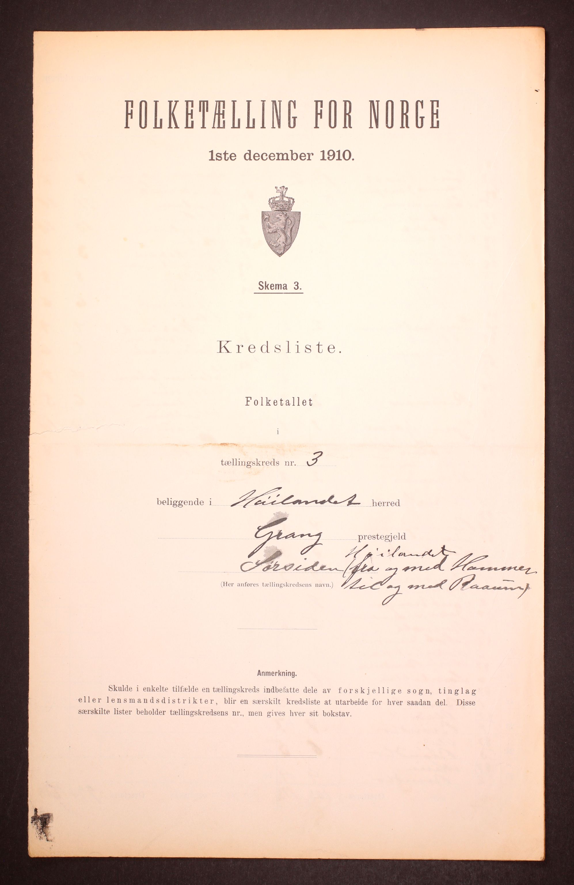 RA, Folketelling 1910 for 1743 Høylandet herred, 1910, s. 12