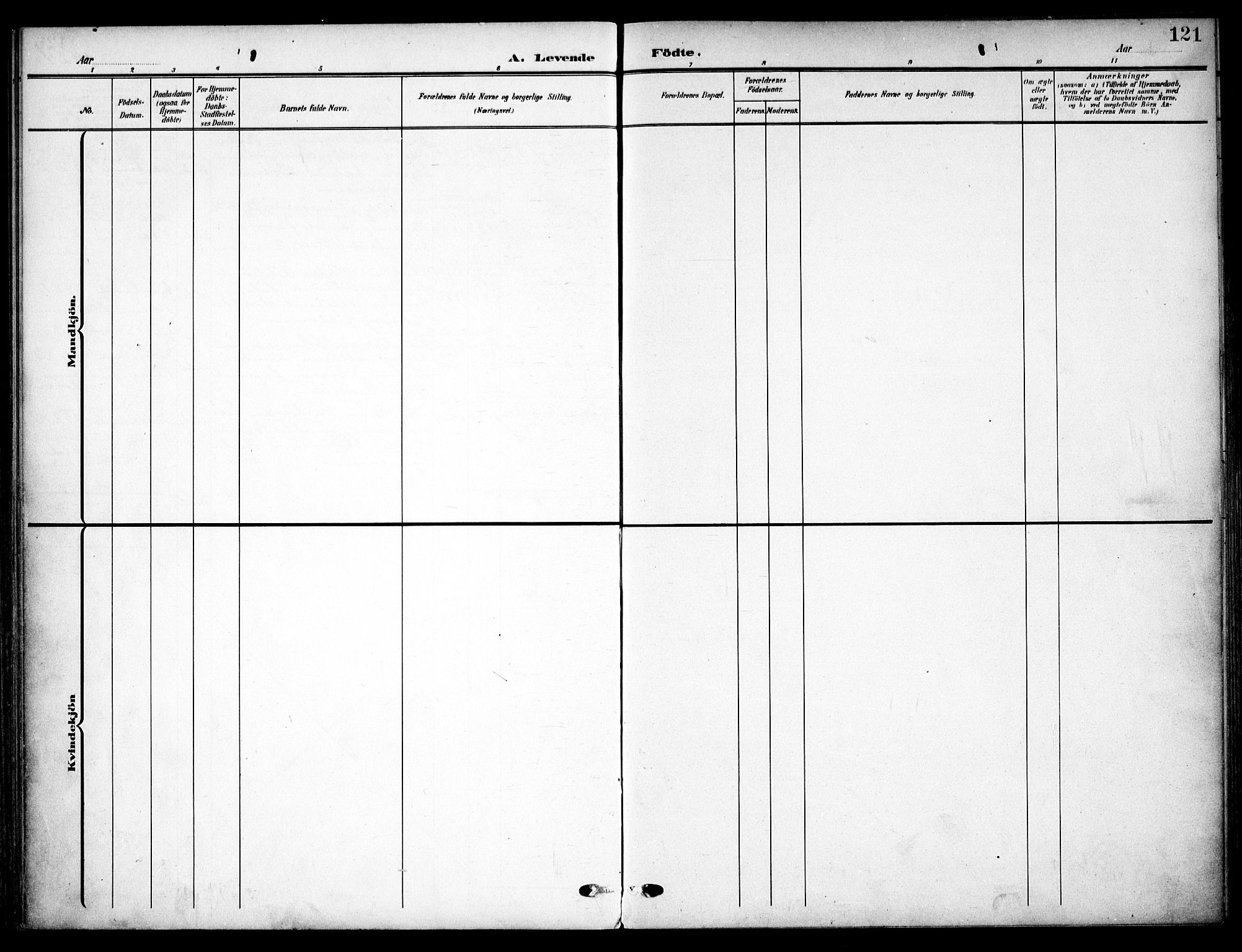 Vaterland prestekontor Kirkebøker, AV/SAO-A-10880/F/Fa/L0001: Ministerialbok nr. 1, 1907-1930, s. 121