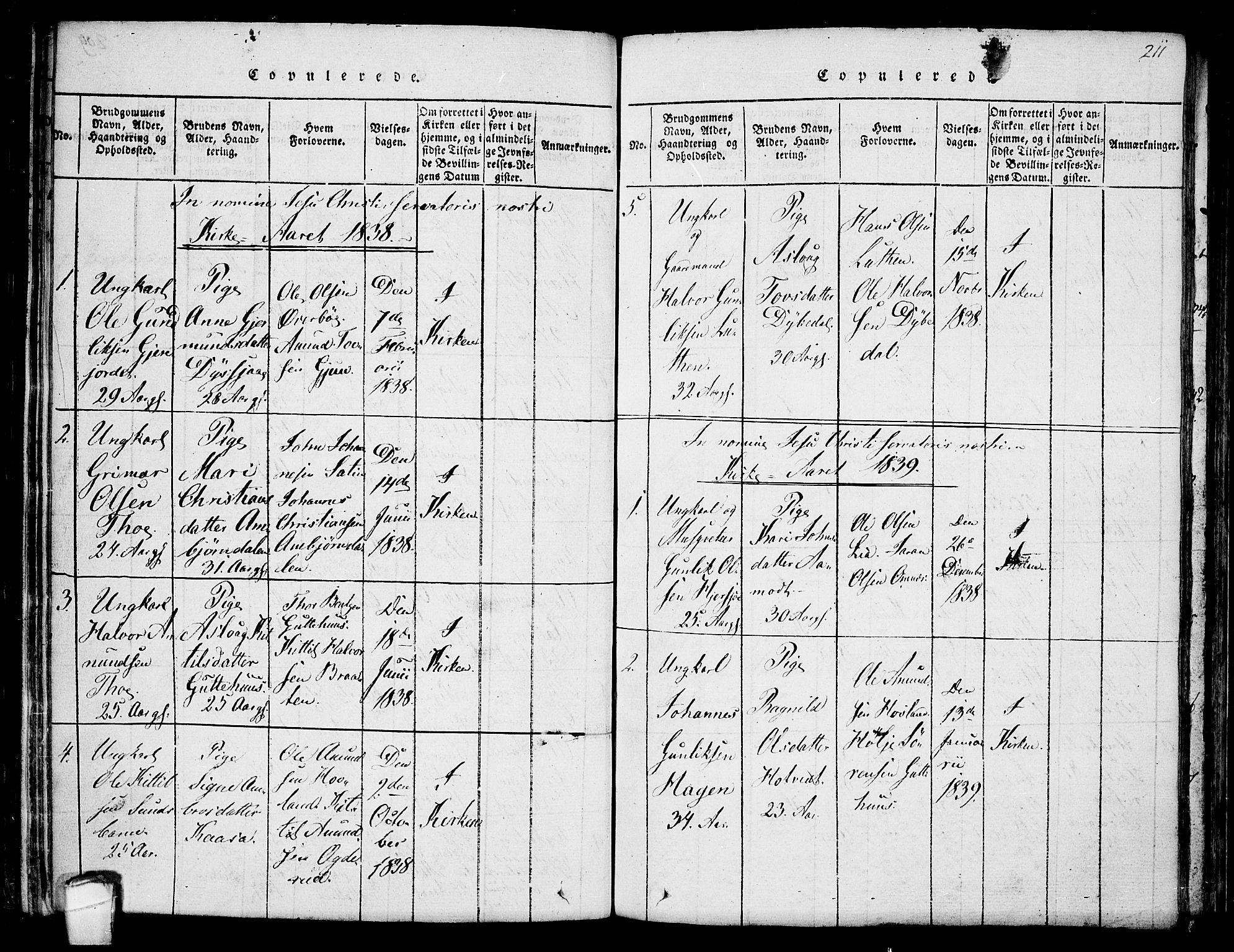 Hjartdal kirkebøker, SAKO/A-270/F/Fa/L0007: Ministerialbok nr. I 7, 1815-1843, s. 211