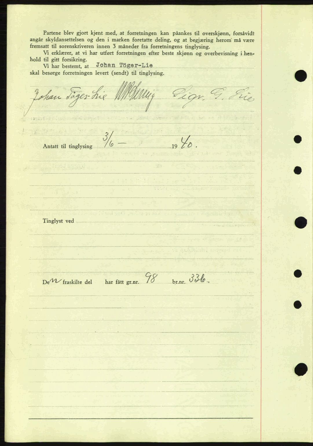 Idd og Marker sorenskriveri, AV/SAO-A-10283/G/Gb/Gbb/L0004: Pantebok nr. A4, 1940-1941, Dagboknr: 477/1940