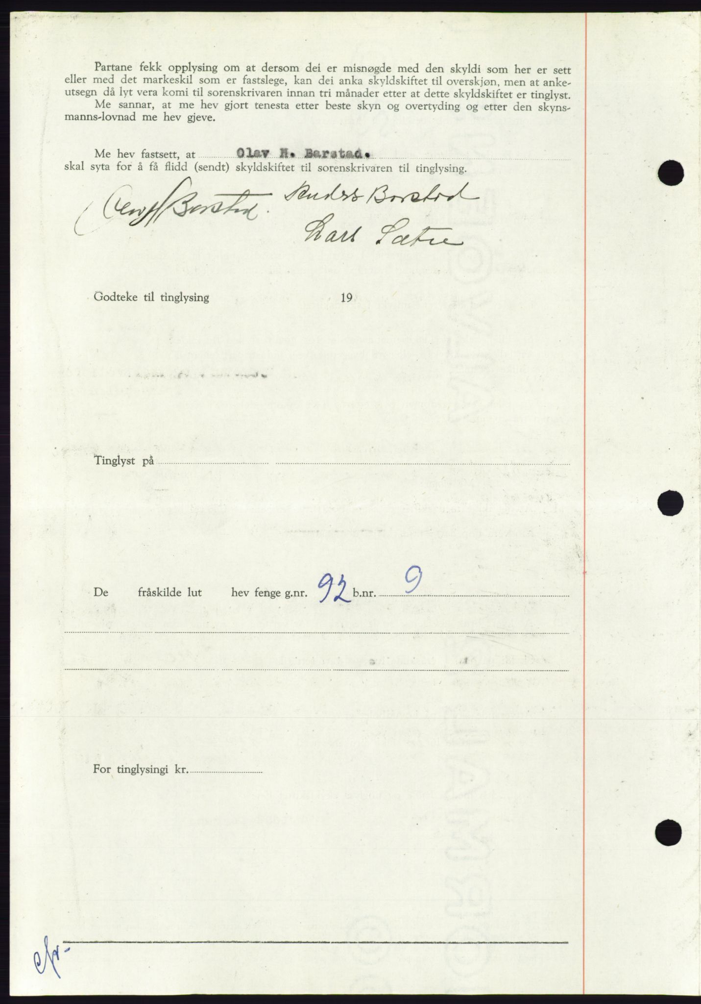 Søre Sunnmøre sorenskriveri, AV/SAT-A-4122/1/2/2C/L0090: Pantebok nr. 16A, 1951-1951, Dagboknr: 2049/1951