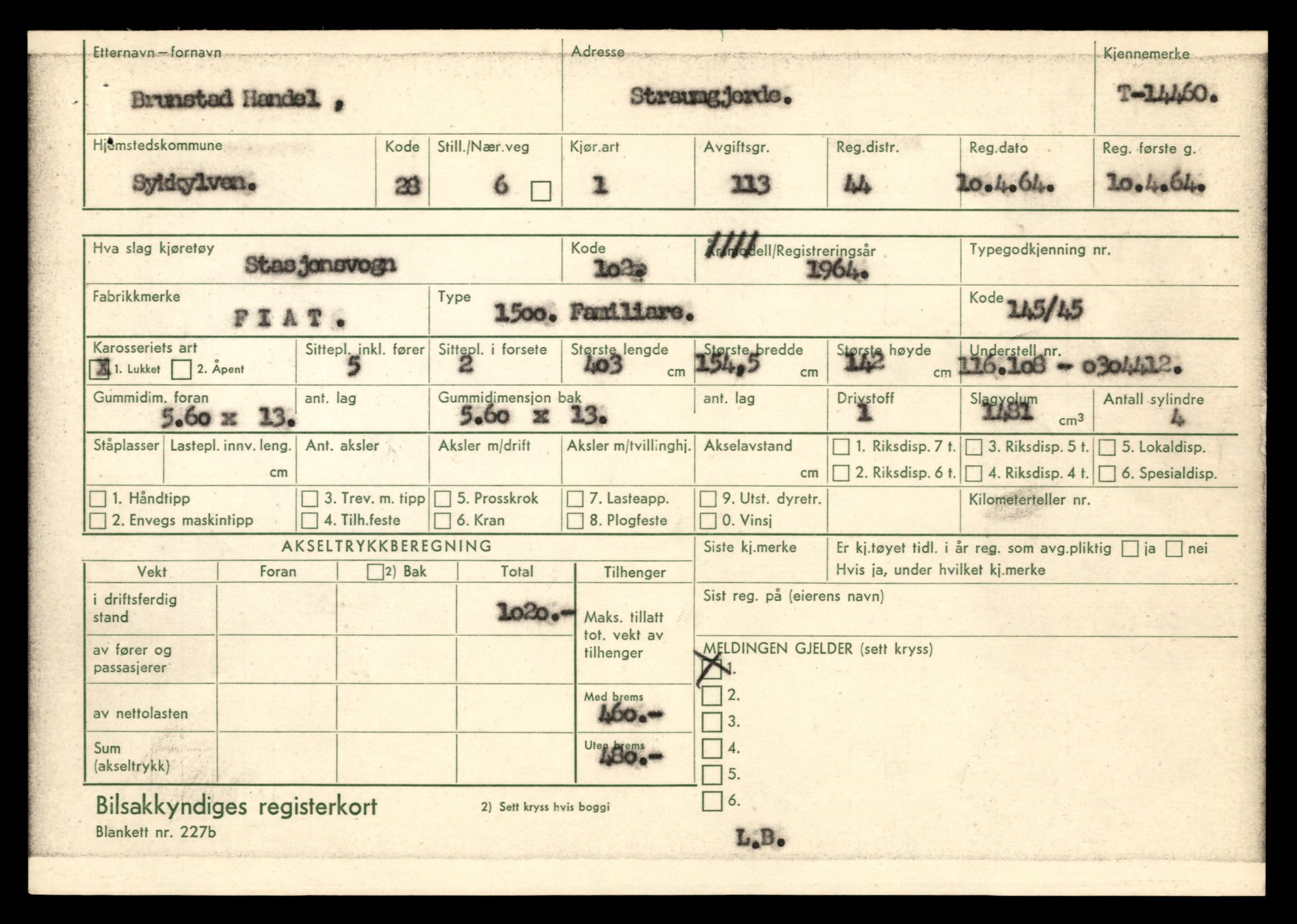 Møre og Romsdal vegkontor - Ålesund trafikkstasjon, AV/SAT-A-4099/F/Fe/L0046: Registreringskort for kjøretøy T 14445 - T 14579, 1927-1998