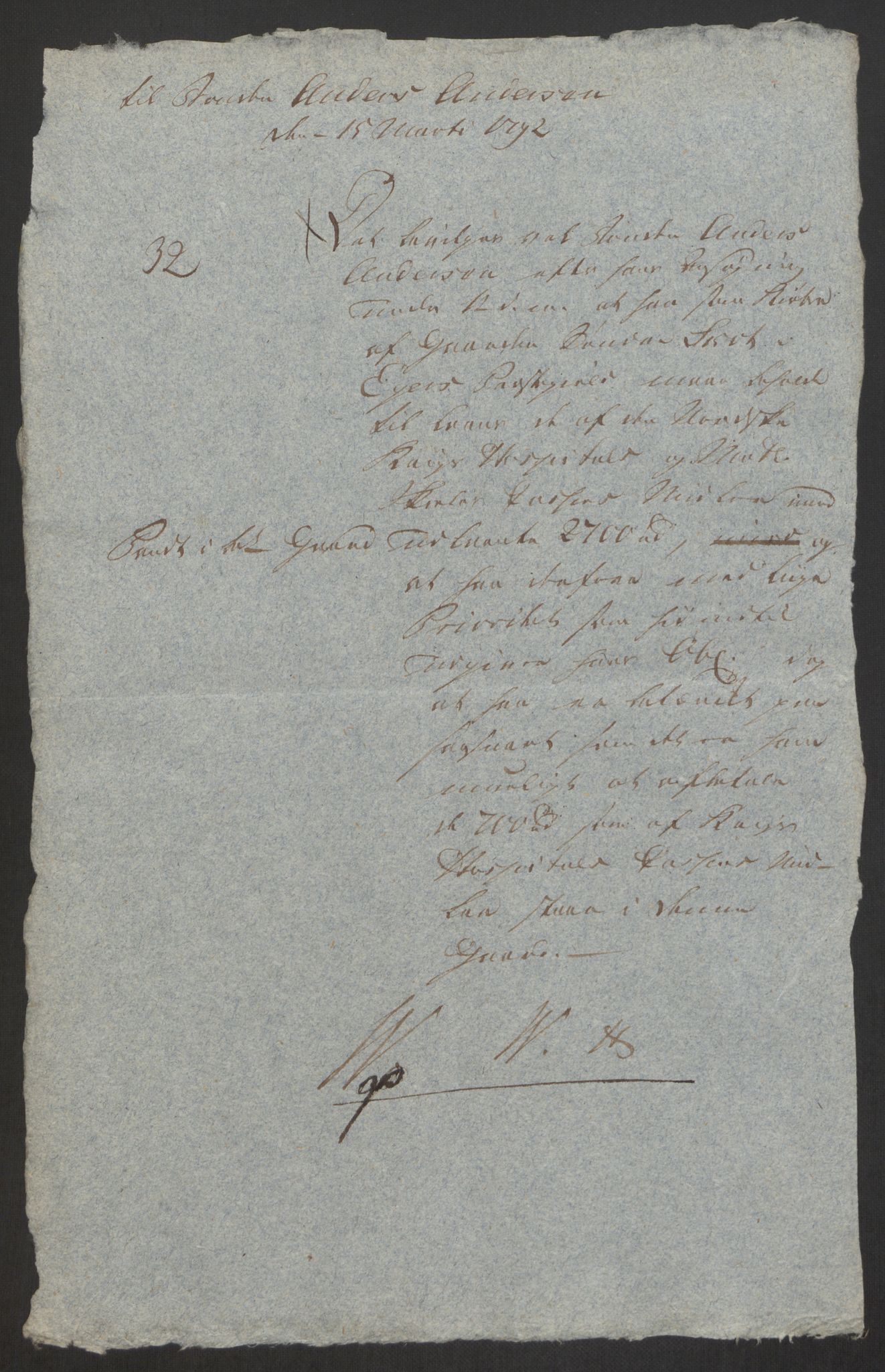 Forsvaret, Den norske kvesthuskasse/krigshospitalkasse, AV/RA-RAFA-1887/F/Fa/L0008: Konsepter, 1790-1793, s. 780