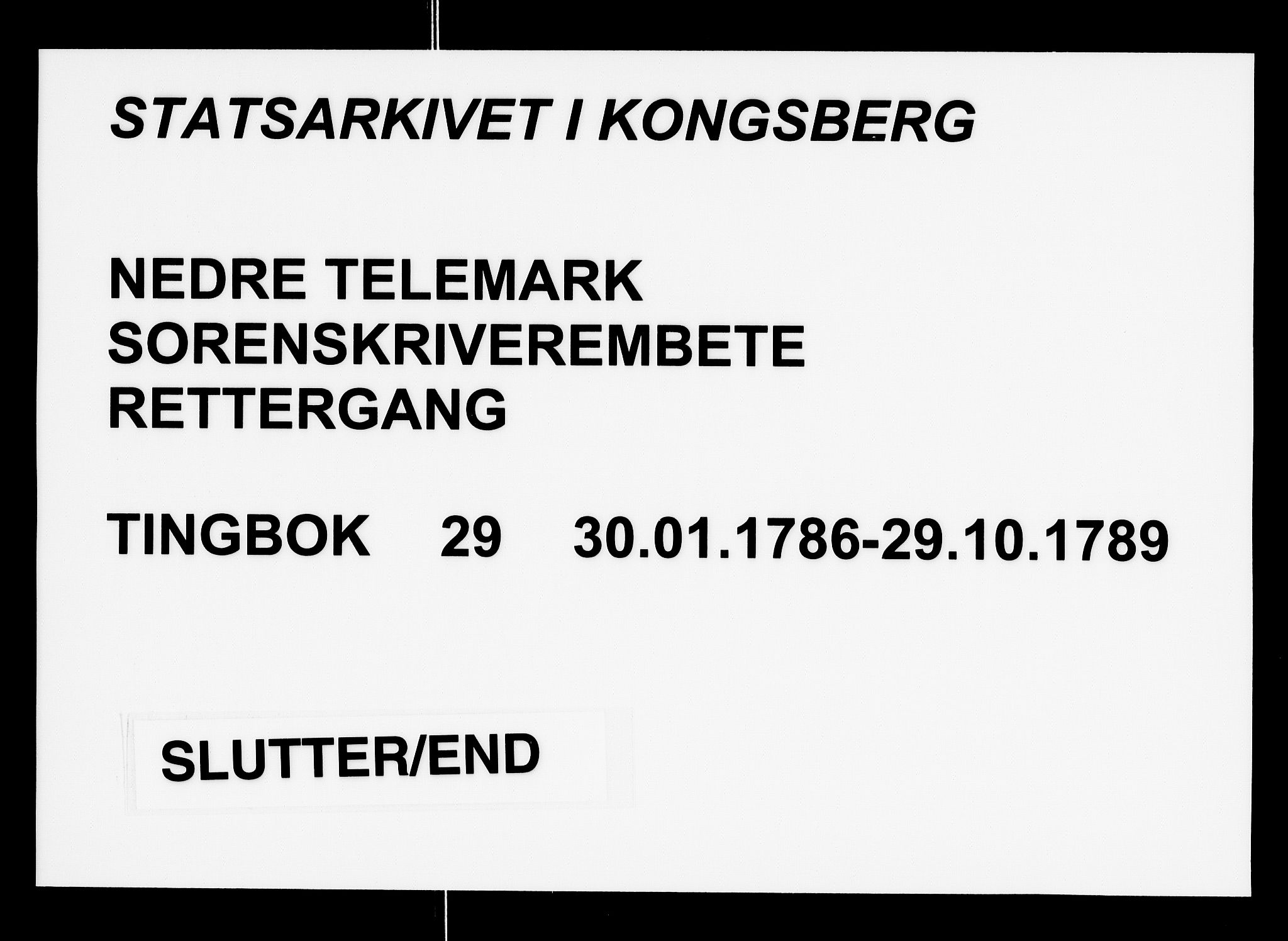 Nedre Telemark sorenskriveri, AV/SAKO-A-135/F/Fa/L0029: Tingbok, 1786-1789