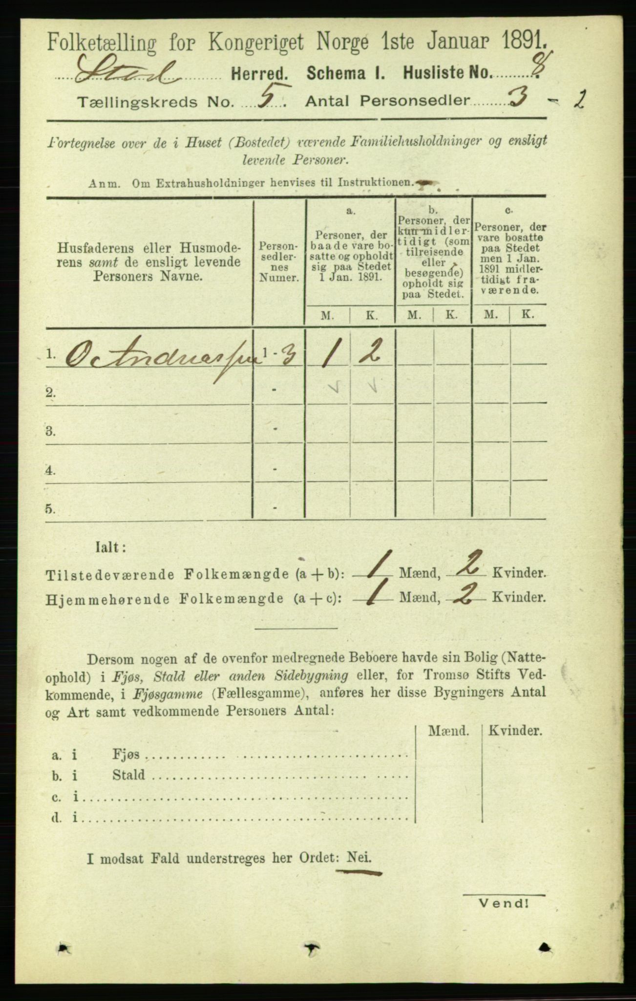 RA, Folketelling 1891 for 1734 Stod herred, 1891, s. 2290