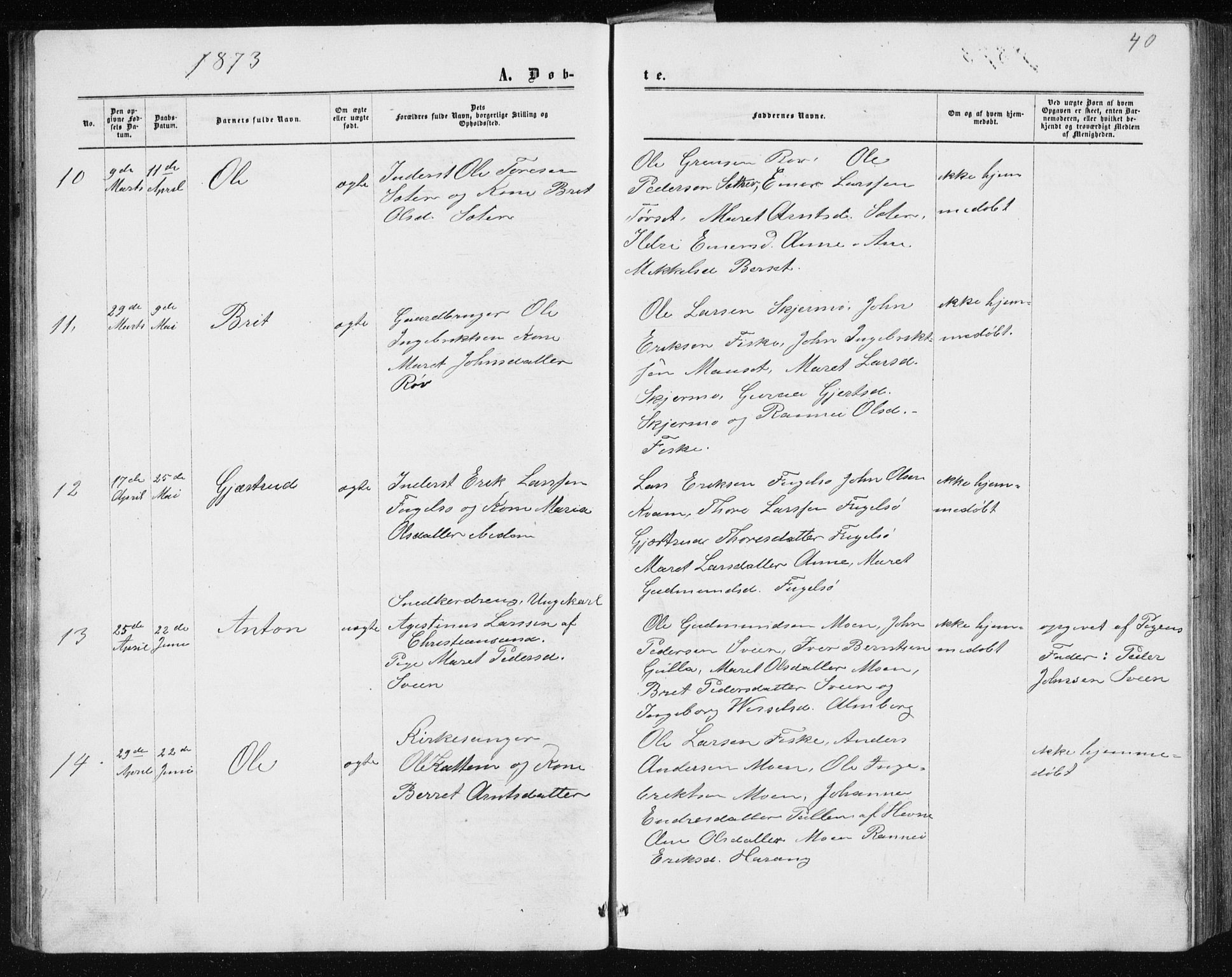 Ministerialprotokoller, klokkerbøker og fødselsregistre - Møre og Romsdal, AV/SAT-A-1454/597/L1064: Klokkerbok nr. 597C01, 1866-1898, s. 40