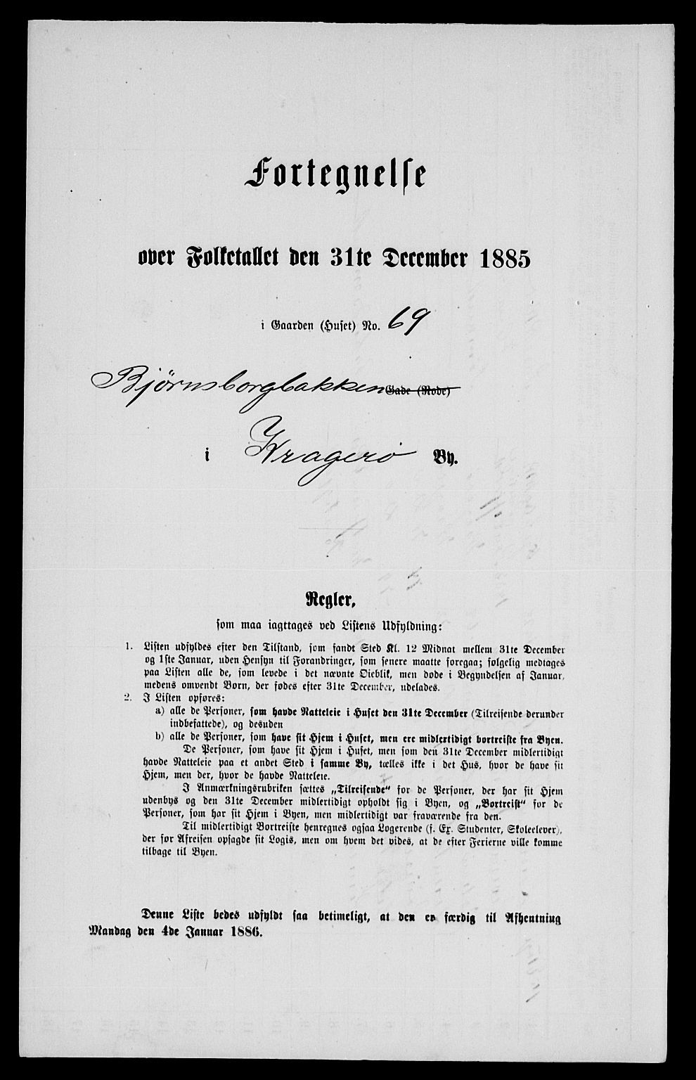 SAKO, Folketelling 1885 for 0801 Kragerø kjøpstad, 1885, s. 1020