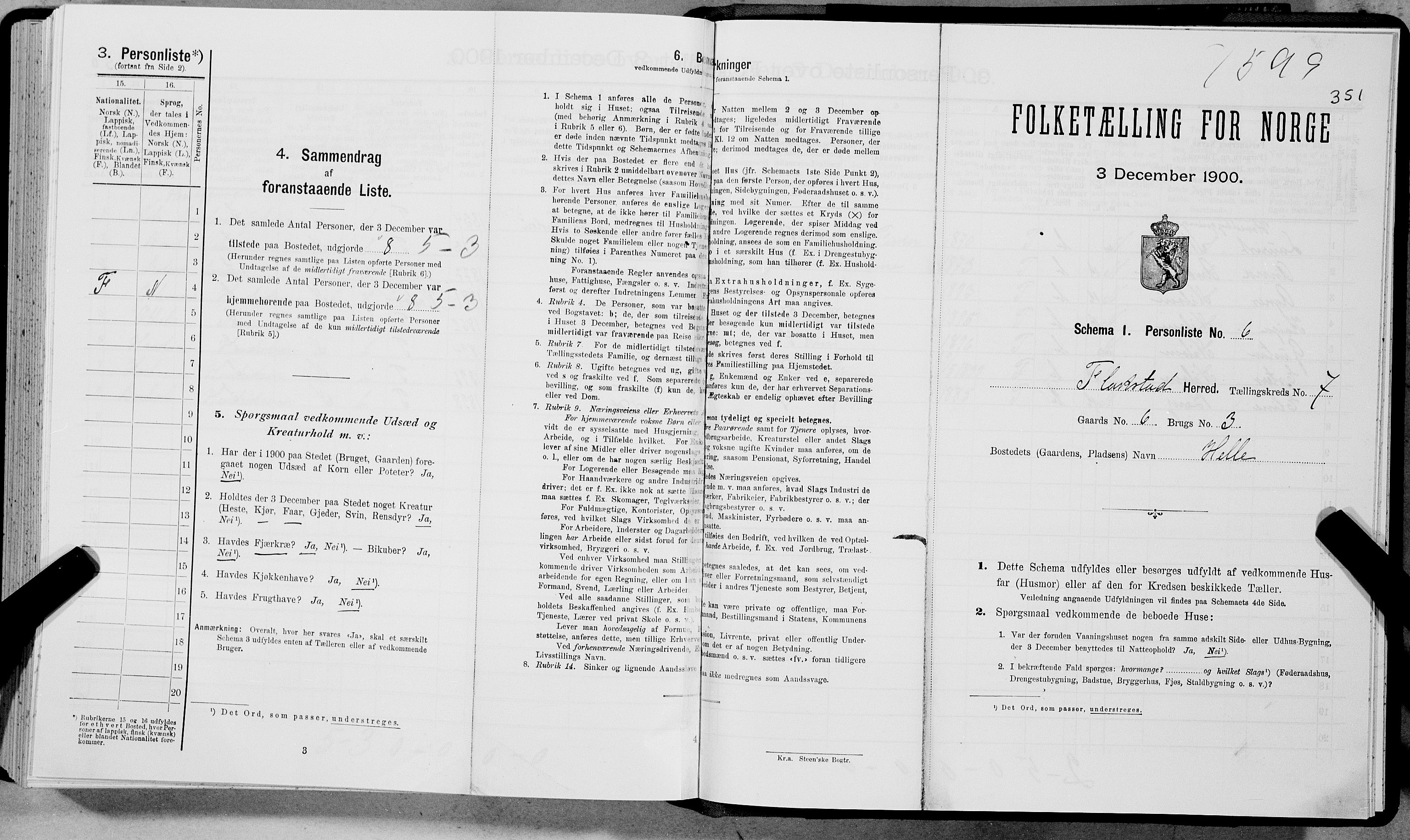 SAT, Folketelling 1900 for 1859 Flakstad herred, 1900, s. 841