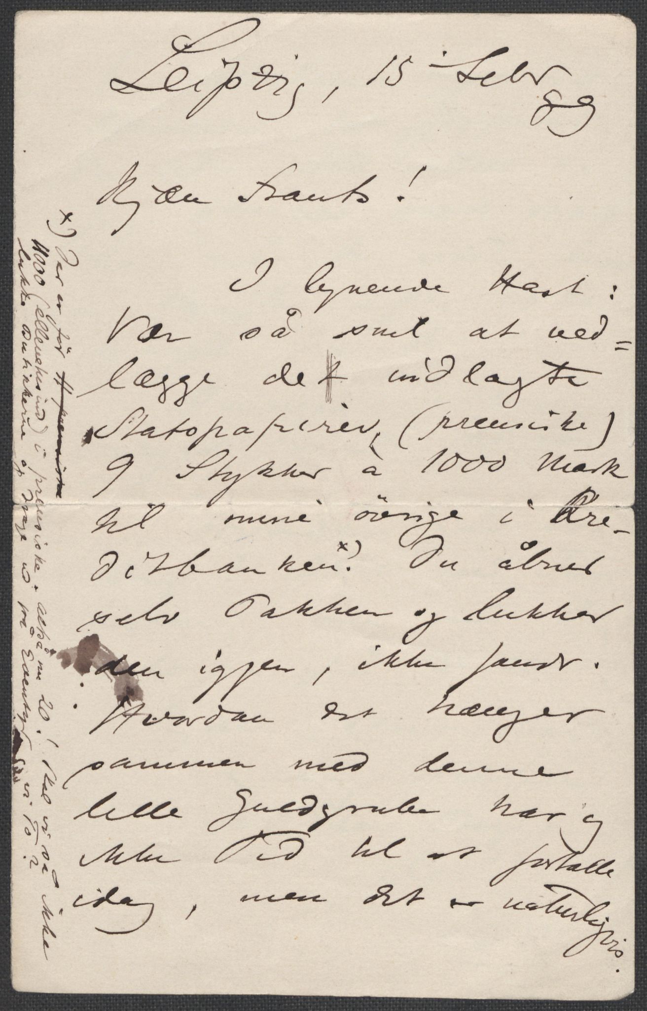 Beyer, Frants, RA/PA-0132/F/L0001: Brev fra Edvard Grieg til Frantz Beyer og "En del optegnelser som kan tjene til kommentar til brevene" av Marie Beyer, 1872-1907, s. 296