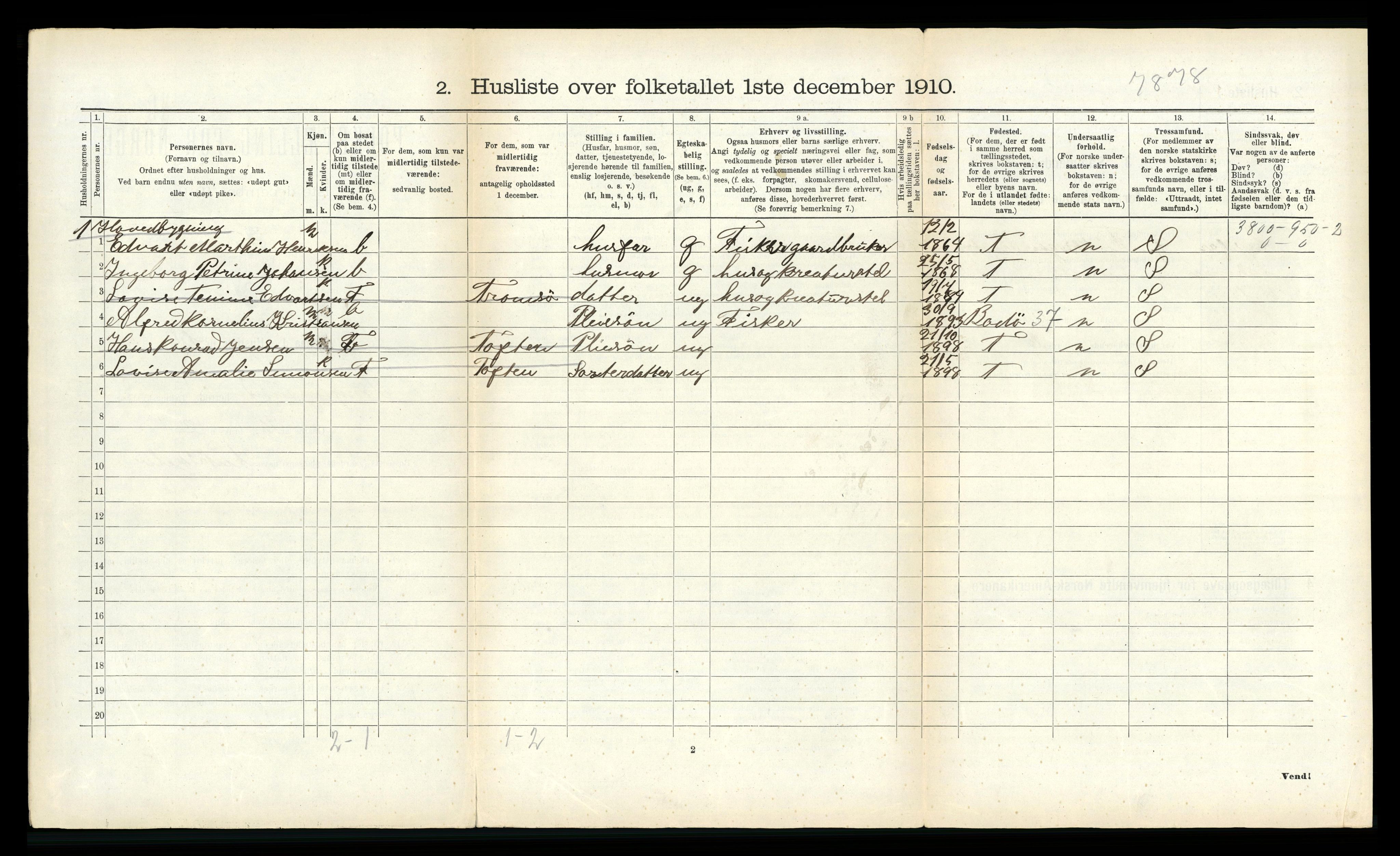 RA, Folketelling 1910 for 1934 Tromsøysund herred, 1910, s. 1182