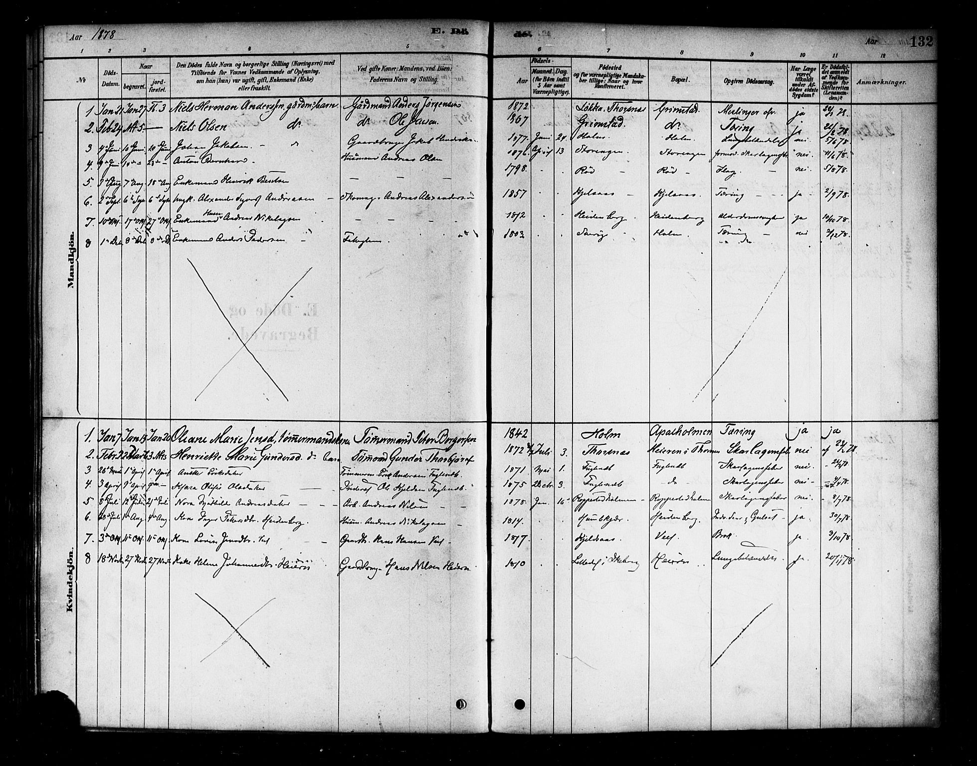 Borge prestekontor Kirkebøker, AV/SAO-A-10903/F/Fb/L0003: Ministerialbok nr. II 3, 1878-1902, s. 132