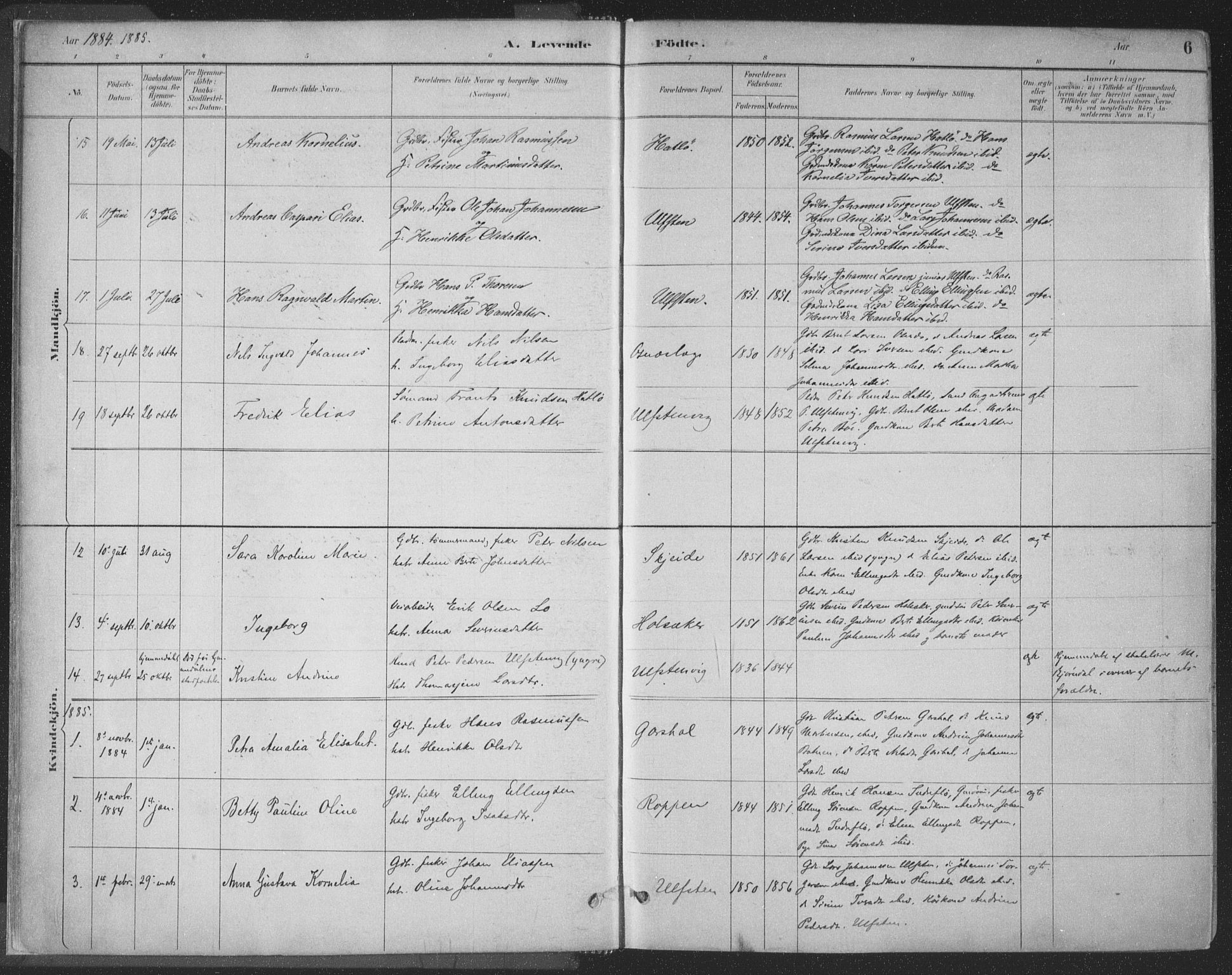 Ministerialprotokoller, klokkerbøker og fødselsregistre - Møre og Romsdal, AV/SAT-A-1454/509/L0106: Ministerialbok nr. 509A04, 1883-1922, s. 6