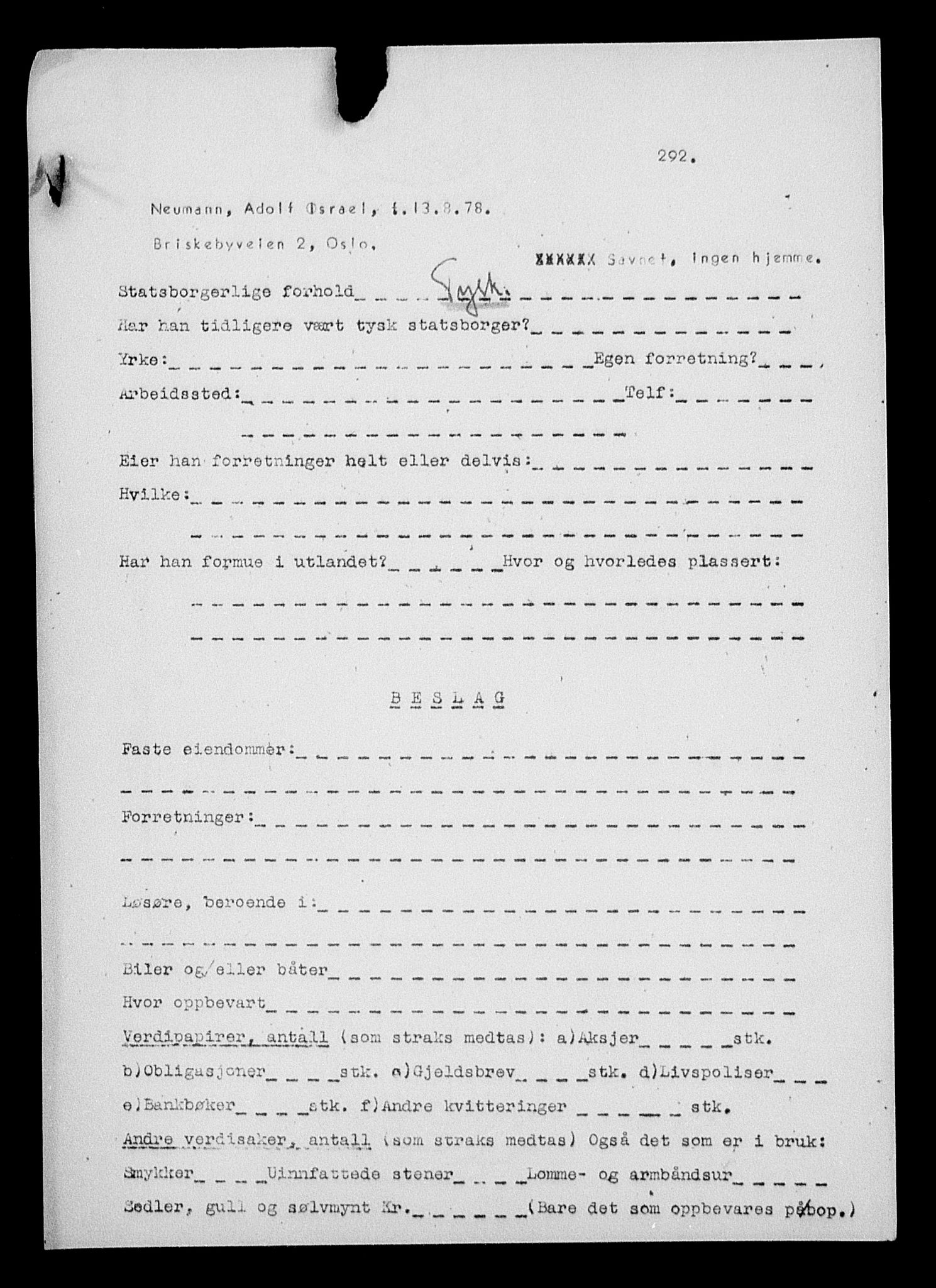 Justisdepartementet, Tilbakeføringskontoret for inndratte formuer, AV/RA-S-1564/H/Hc/Hcc/L0967: --, 1945-1947, s. 283