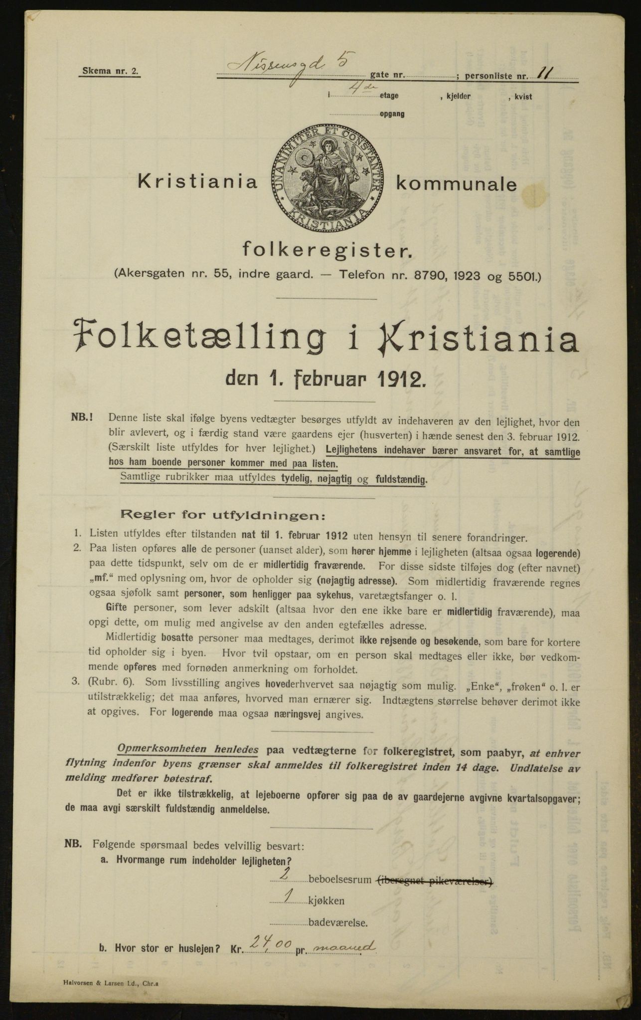 OBA, Kommunal folketelling 1.2.1912 for Kristiania, 1912, s. 71768