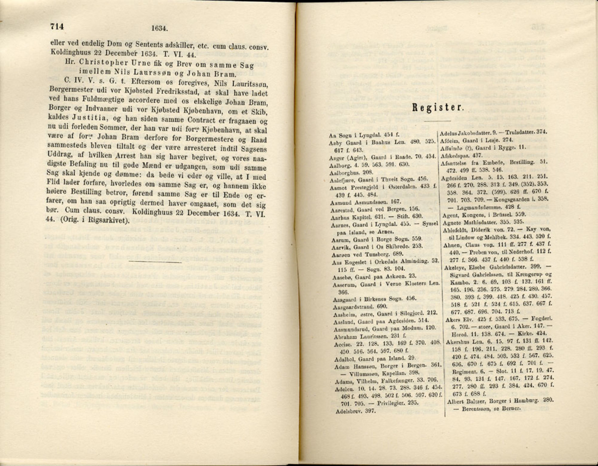 Publikasjoner utgitt av Det Norske Historiske Kildeskriftfond, PUBL/-/-/-: Norske Rigs-Registranter, bind 6, 1628-1634, s. 714-715