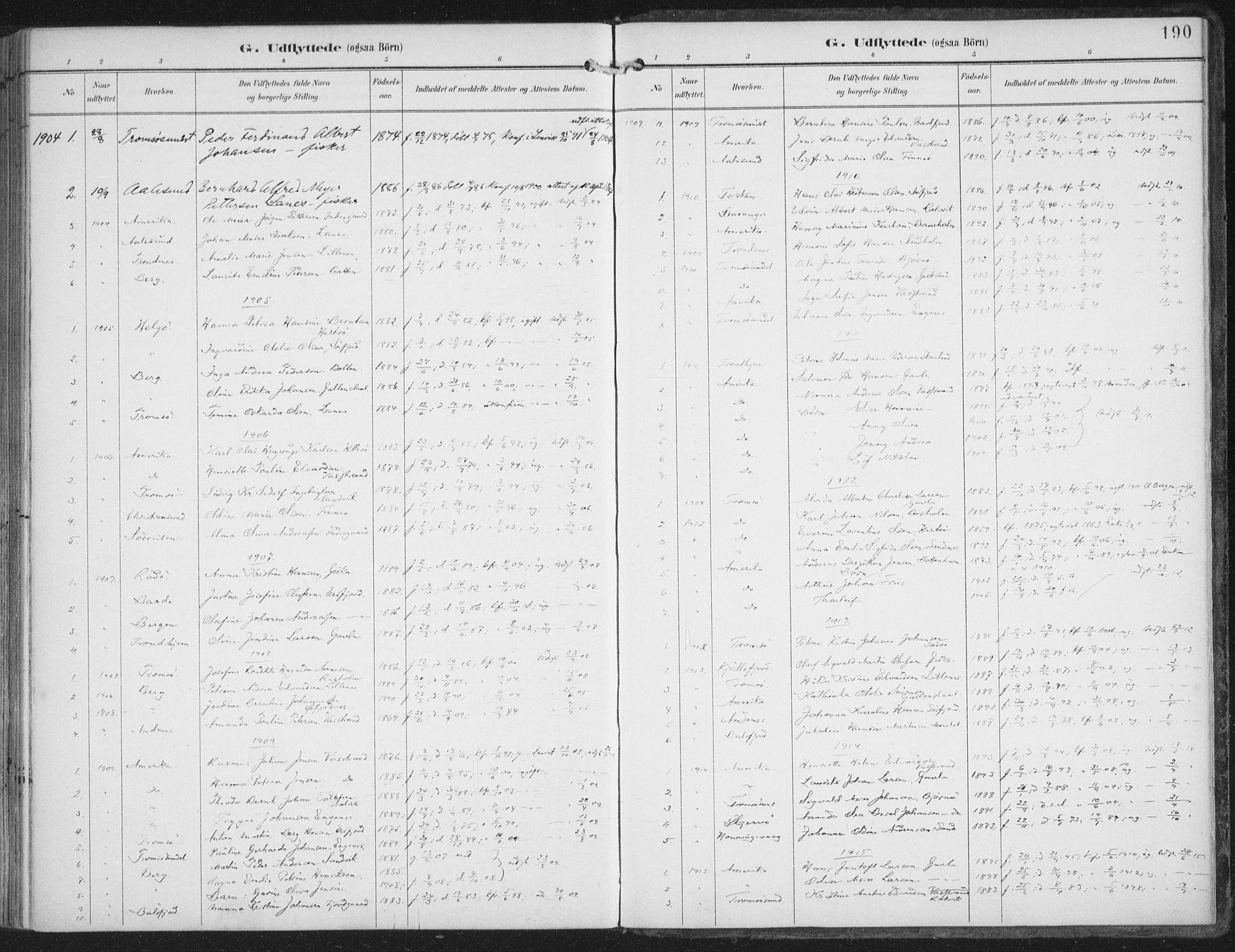Lenvik sokneprestembete, AV/SATØ-S-1310/H/Ha/Haa/L0015kirke: Ministerialbok nr. 15, 1896-1915, s. 190
