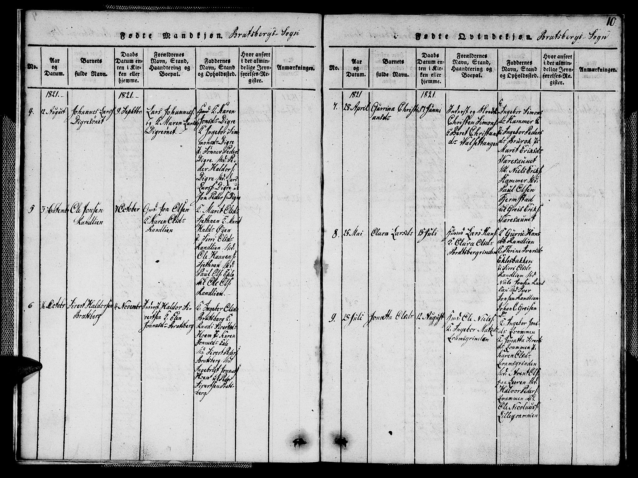 Ministerialprotokoller, klokkerbøker og fødselsregistre - Sør-Trøndelag, SAT/A-1456/608/L0336: Klokkerbok nr. 608C02, 1817-1827, s. 10