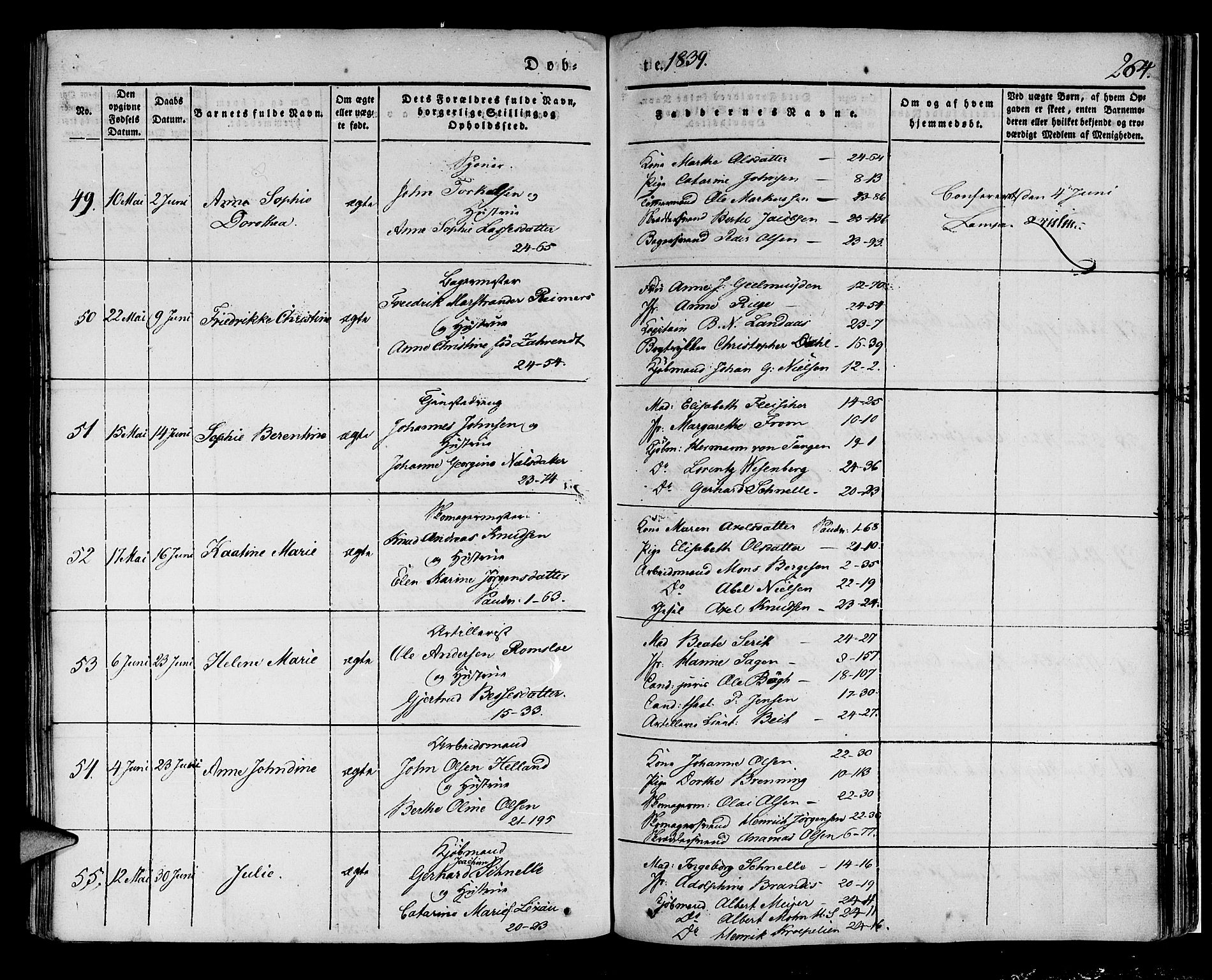 Korskirken sokneprestembete, AV/SAB-A-76101/H/Haa/L0015: Ministerialbok nr. B 1, 1833-1841, s. 264