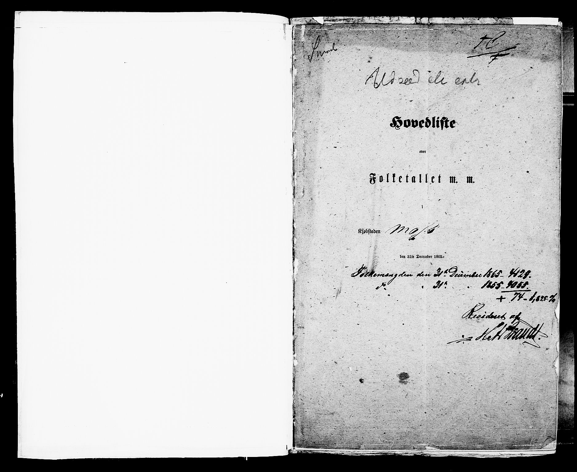 RA, Folketelling 1865 for 0104B Moss prestegjeld, Moss kjøpstad, 1865, s. 4