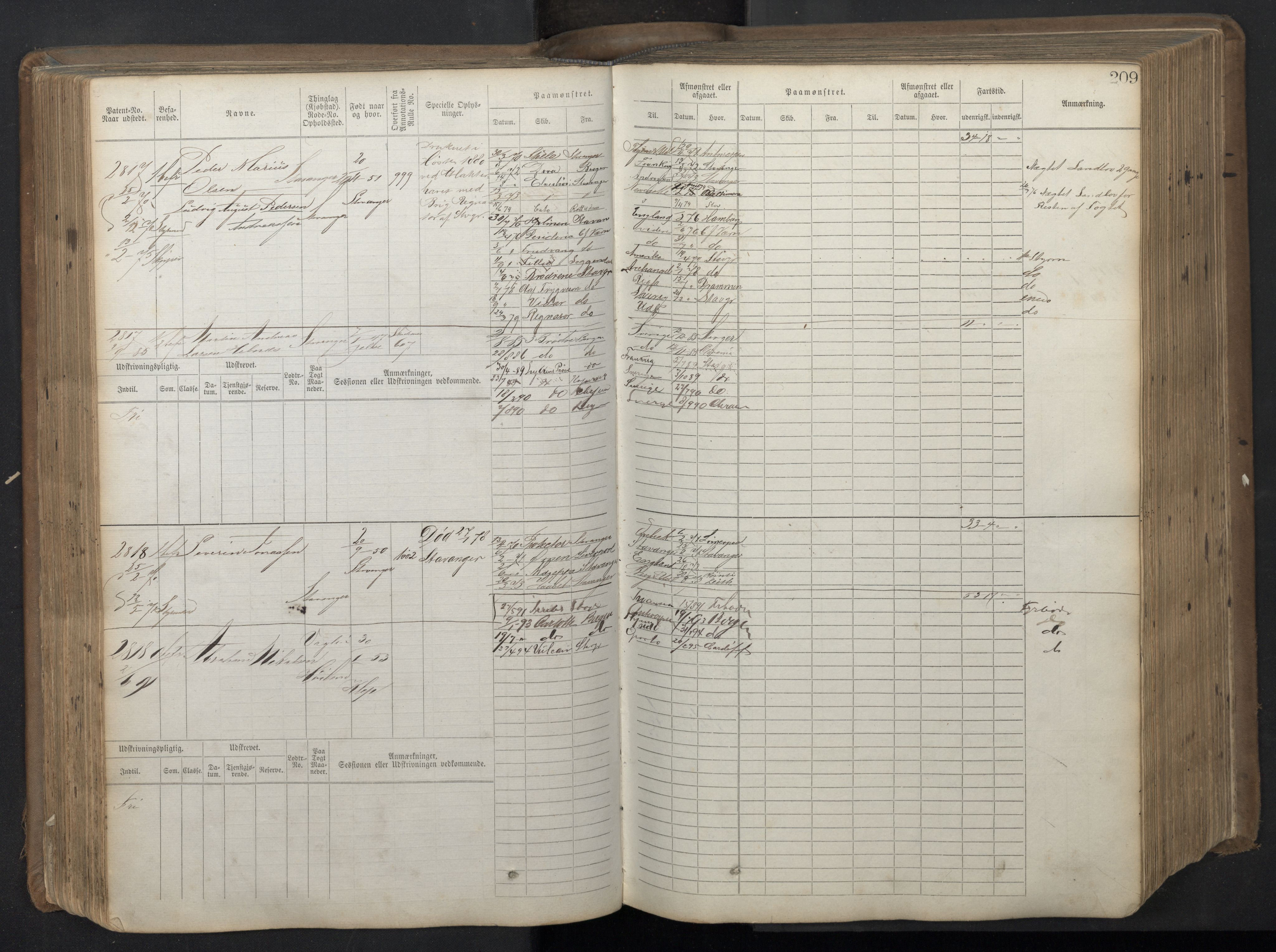 Stavanger sjømannskontor, AV/SAST-A-102006/F/Fb/Fbb/L0018: Sjøfartshovedrulle patnentnr. 2402-3602 (dublett), 1869, s. 213