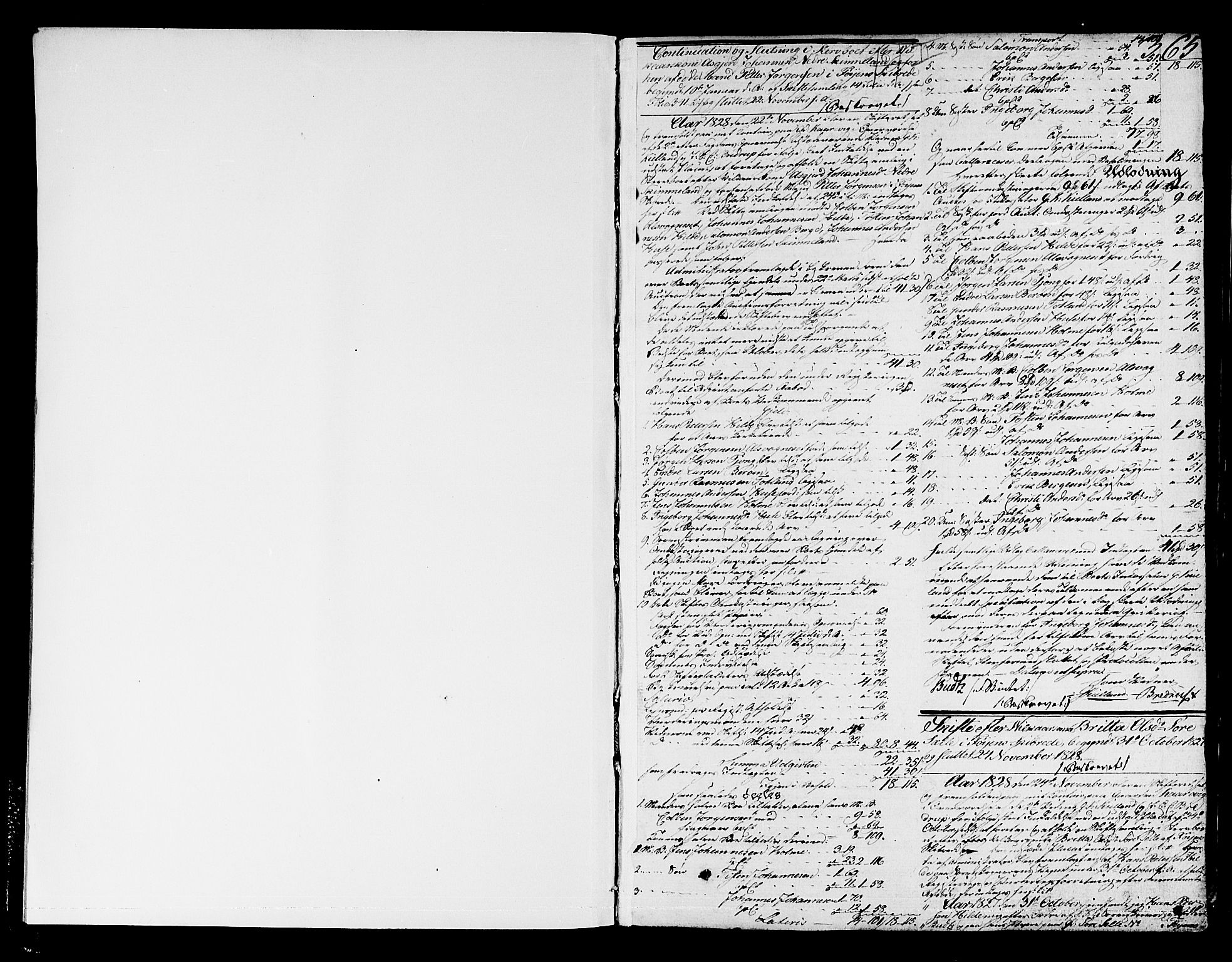 Sunnhordland sorenskrivar, SAB/A-2401/1/H/Ha/Had/L0003: Skifteprotokollar. Føyen, Fjære og Våg. Fol. 365- ut. Register i protokoll., 1828-1834, s. 364b-365a