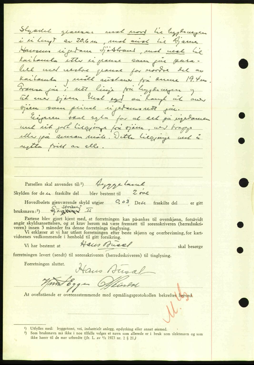 Nordre Sunnmøre sorenskriveri, AV/SAT-A-0006/1/2/2C/2Ca: Pantebok nr. A20a, 1945-1945, Dagboknr: 1134/1945