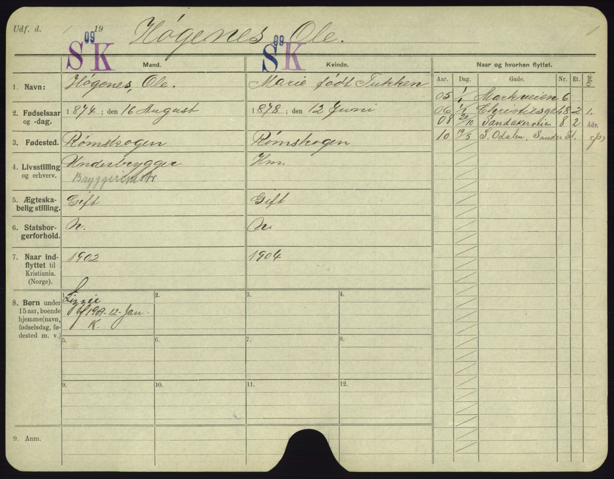 Oslo folkeregister, Registerkort, SAO/A-11715/F/Fa/Fac/L0004: Menn, 1906-1914, s. 1101a