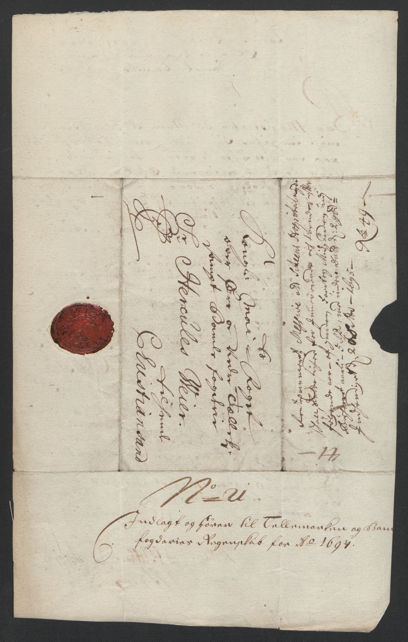 Rentekammeret inntil 1814, Reviderte regnskaper, Fogderegnskap, RA/EA-4092/R36/L2097: Fogderegnskap Øvre og Nedre Telemark og Bamble, 1697, s. 179