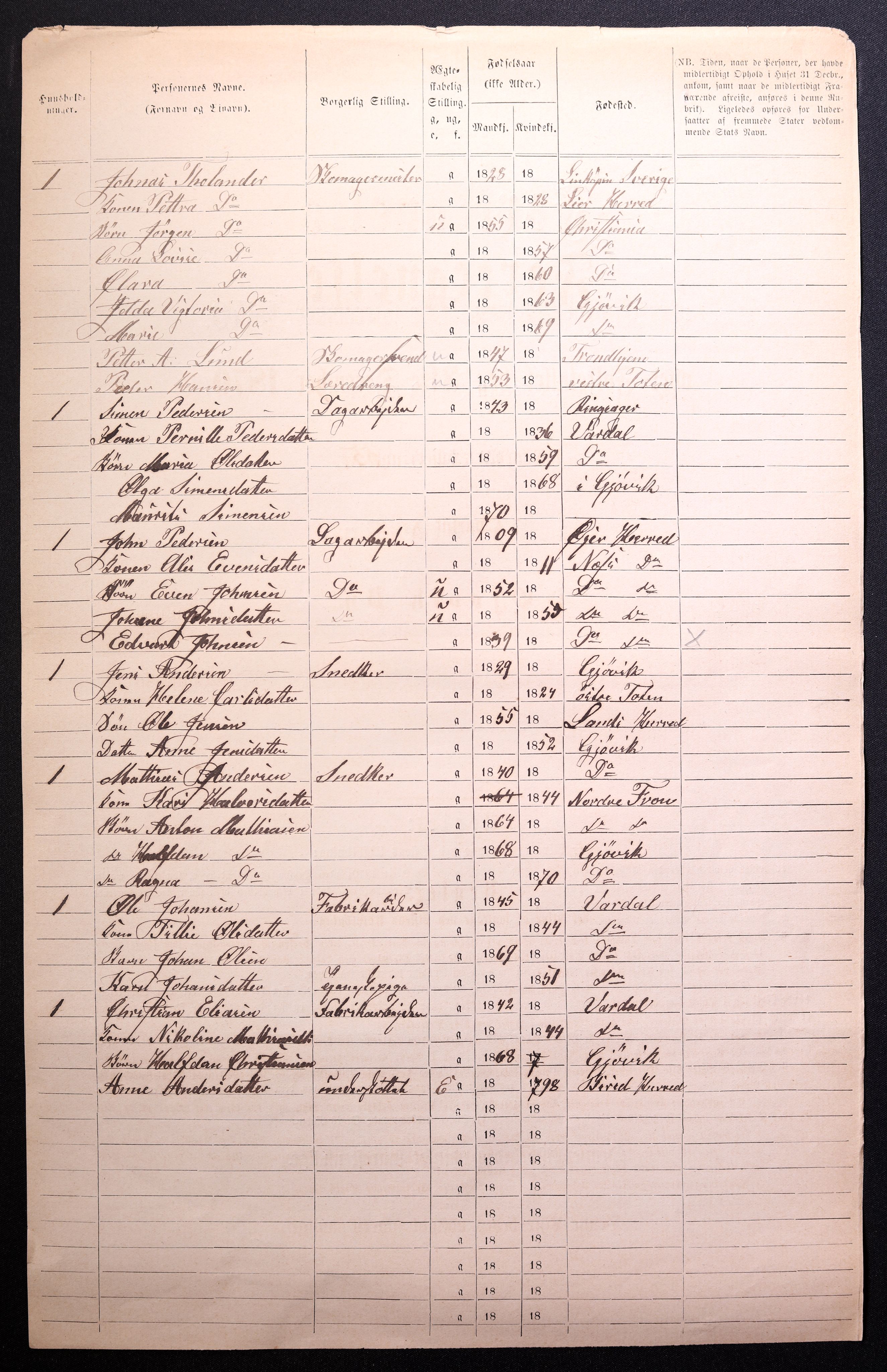 RA, Folketelling 1870 for 0502 Gjøvik kjøpstad, 1870, s. 35