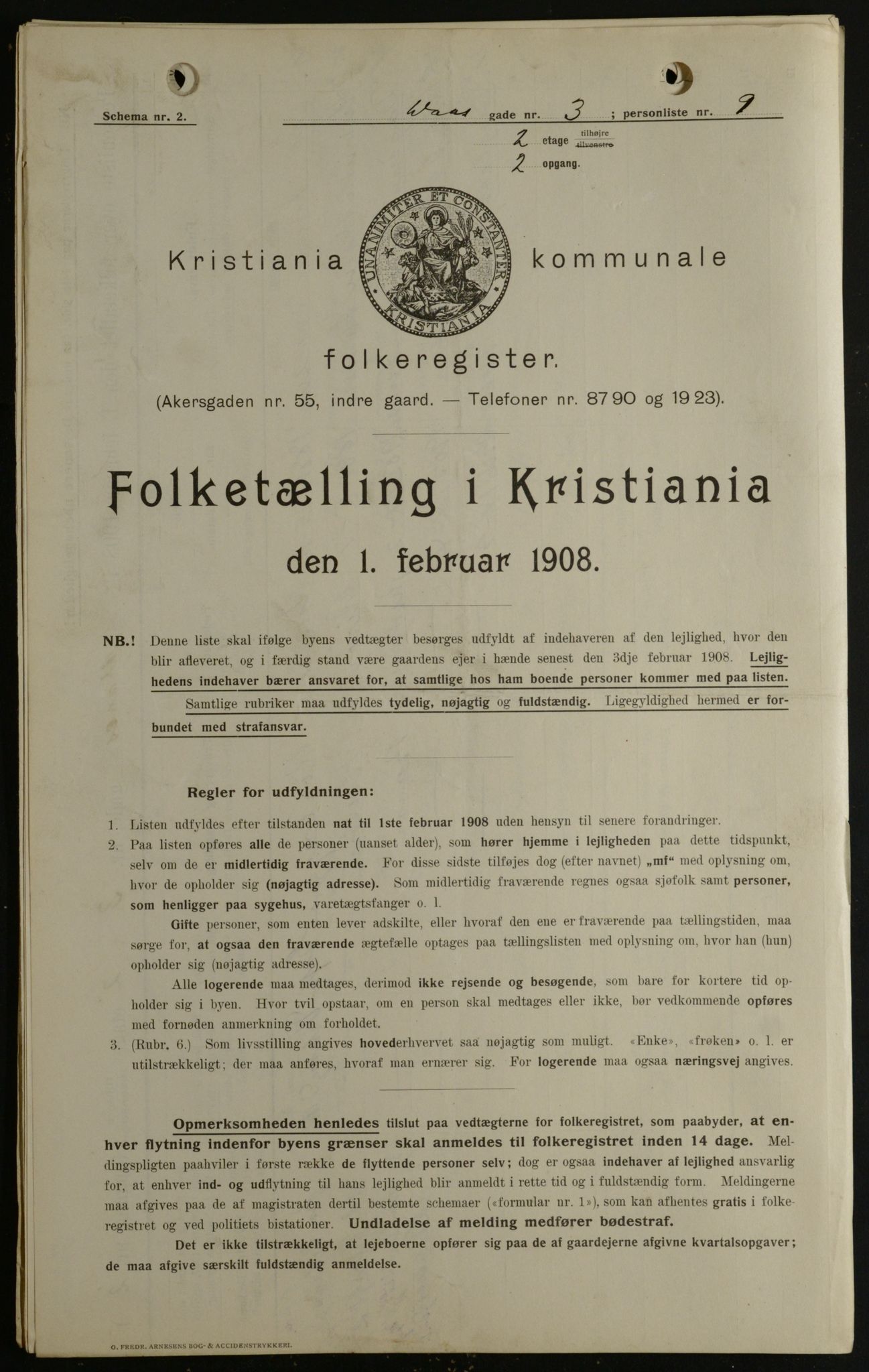 OBA, Kommunal folketelling 1.2.1908 for Kristiania kjøpstad, 1908, s. 16567