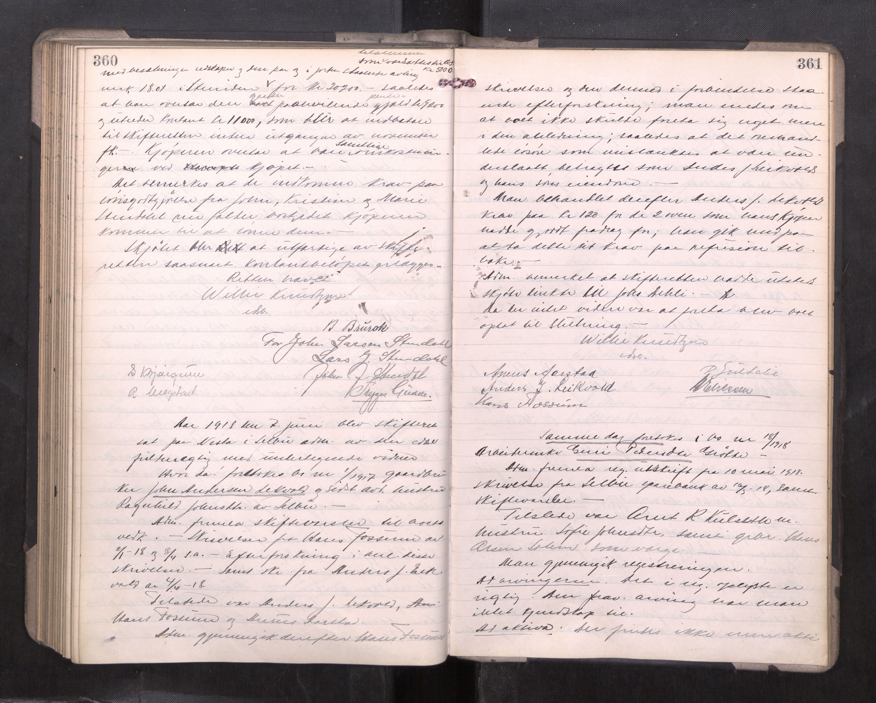 Strinda og Selbu sorenskriveri, AV/SAT-A-0015/3/3B/L0012: Skifteforhandlingsprot. 12, 1915-1919, s. 360-361