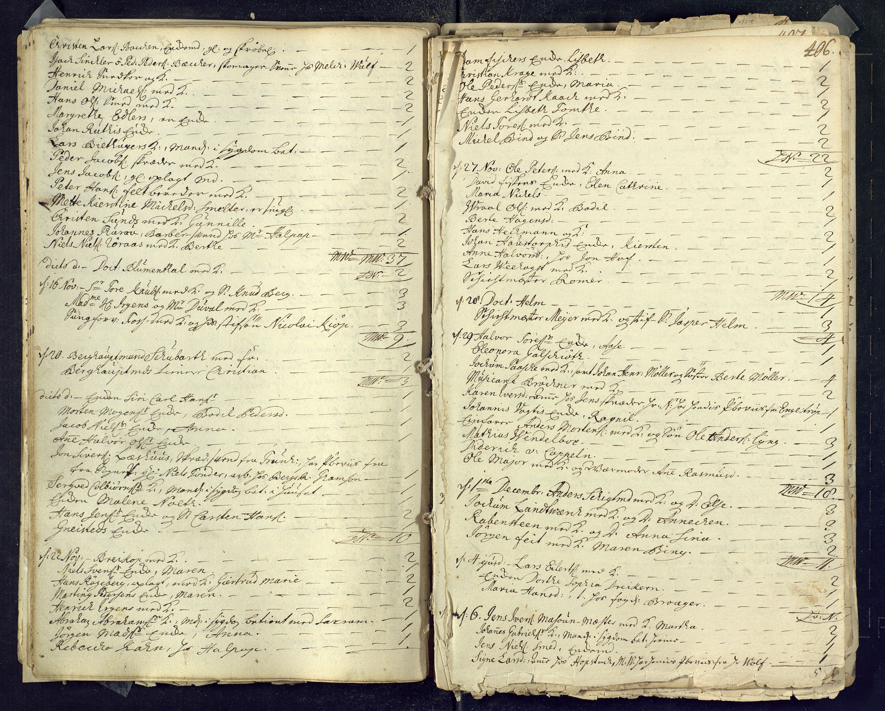 Kongsberg kirkebøker, SAKO/A-22/M/Ma/L0001: Kommunikantprotokoll nr. 1, 1731-1739, s. 406