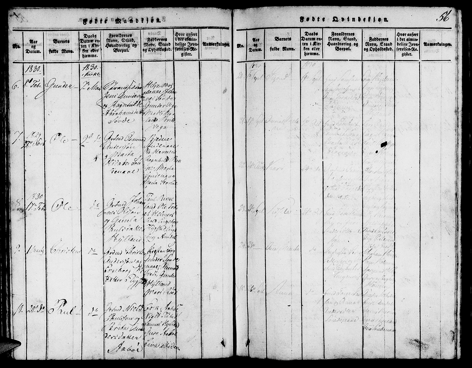 Suldal sokneprestkontor, AV/SAST-A-101845/01/V/L0002: Klokkerbok nr. B 2, 1816-1845, s. 56